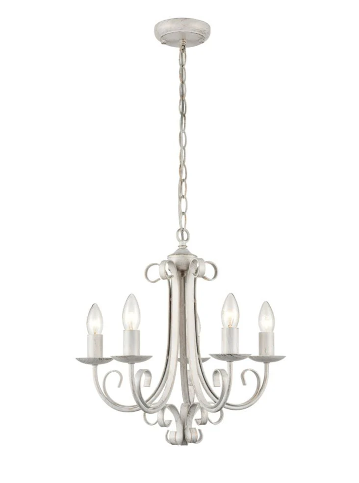 Abbey 3/5/8Lt Chandelier Ceiling Light - Painted White &  Brushed Gold Finish - Image 2