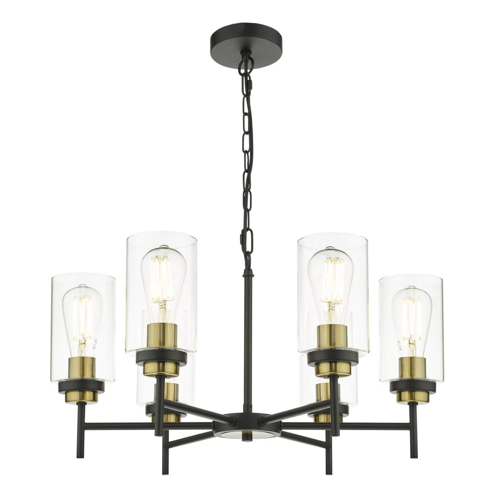 Abel 6Lt Centre Ceiling Light - Satin Black Finish