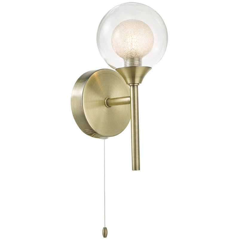 Acqua Globe Bathroom Wall Light - Black Finish IP44 - Image 3