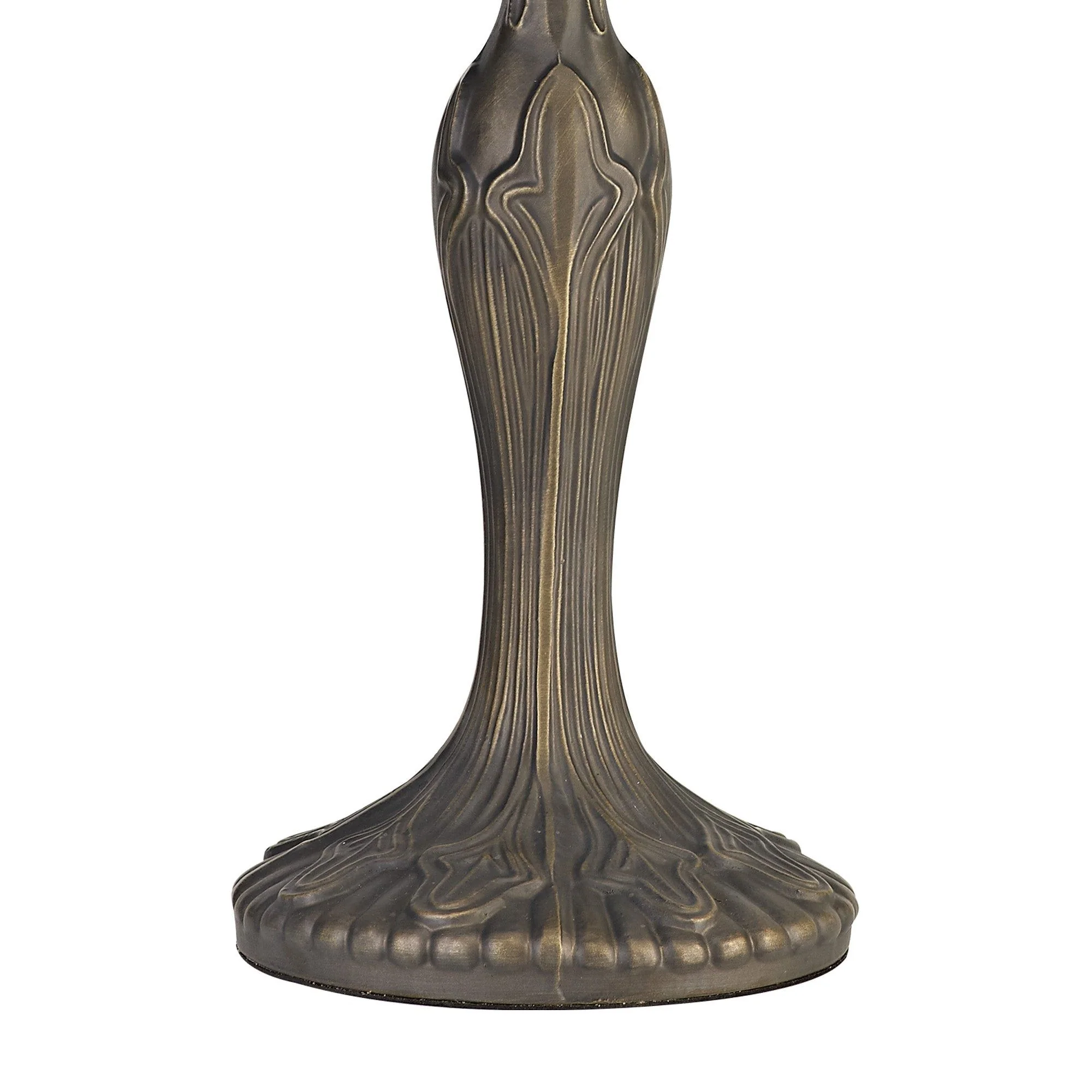 Aero 2 Light Curved/Octagonal Table Lamp E27 With 40cm Tiffany Shade, Beige/Clear Crystal/Aged Antique Brass - Image 5
