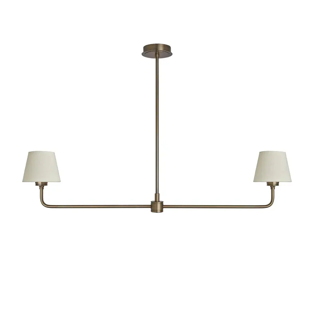 Albany Double Pendant Light - Natural Cotton Shades