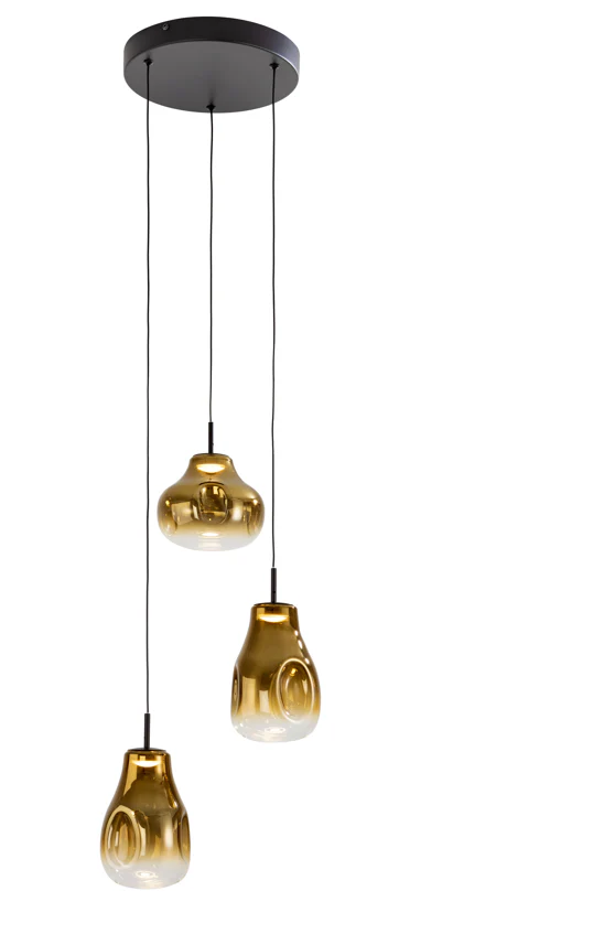 Aledis 3Lt/5Lt Ceiling Lights- Black-Golden Finish - Image 5