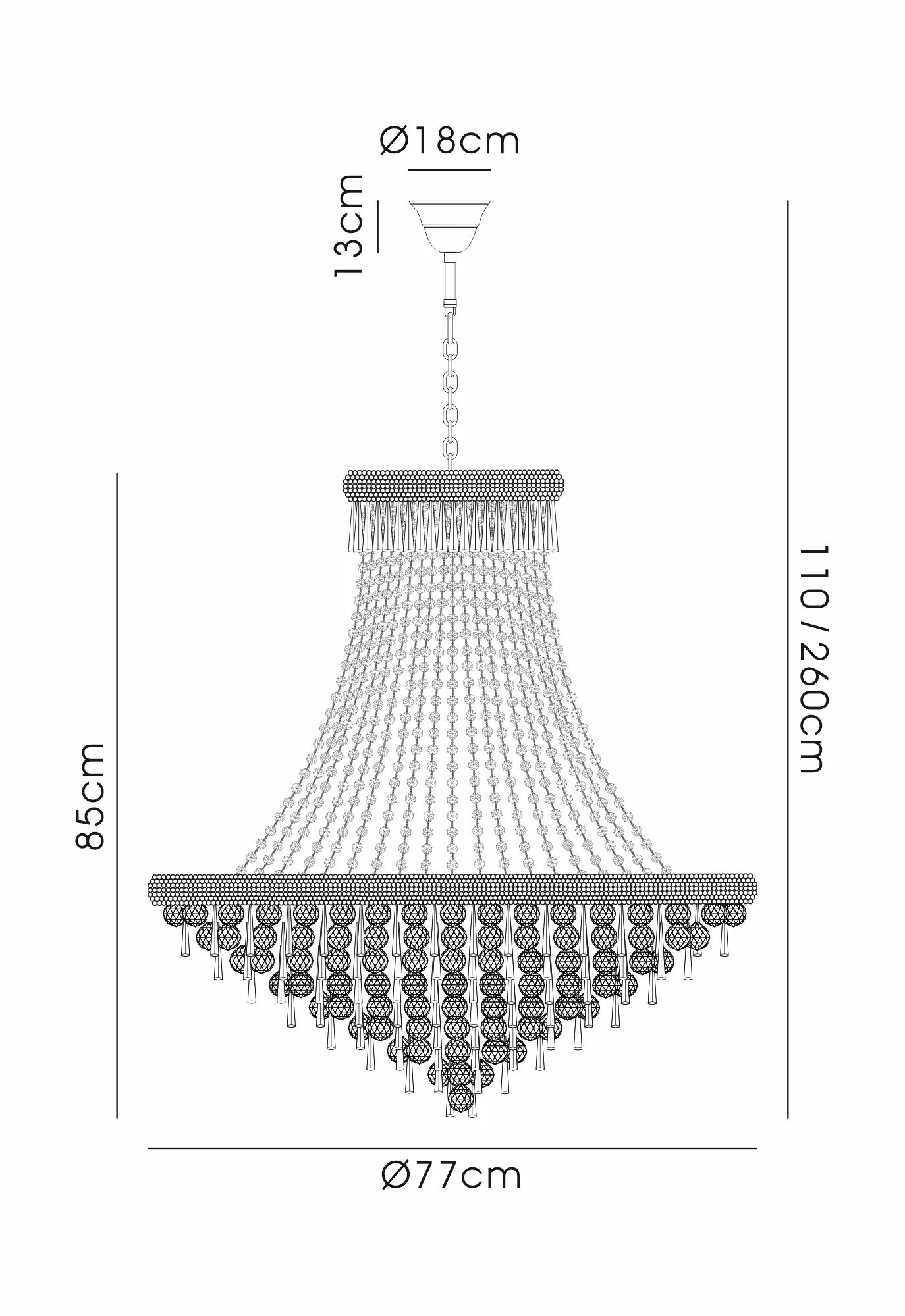 Alexandra 9/13Lt Crystal Ceiling Light - Chrome/Gold - Image 4