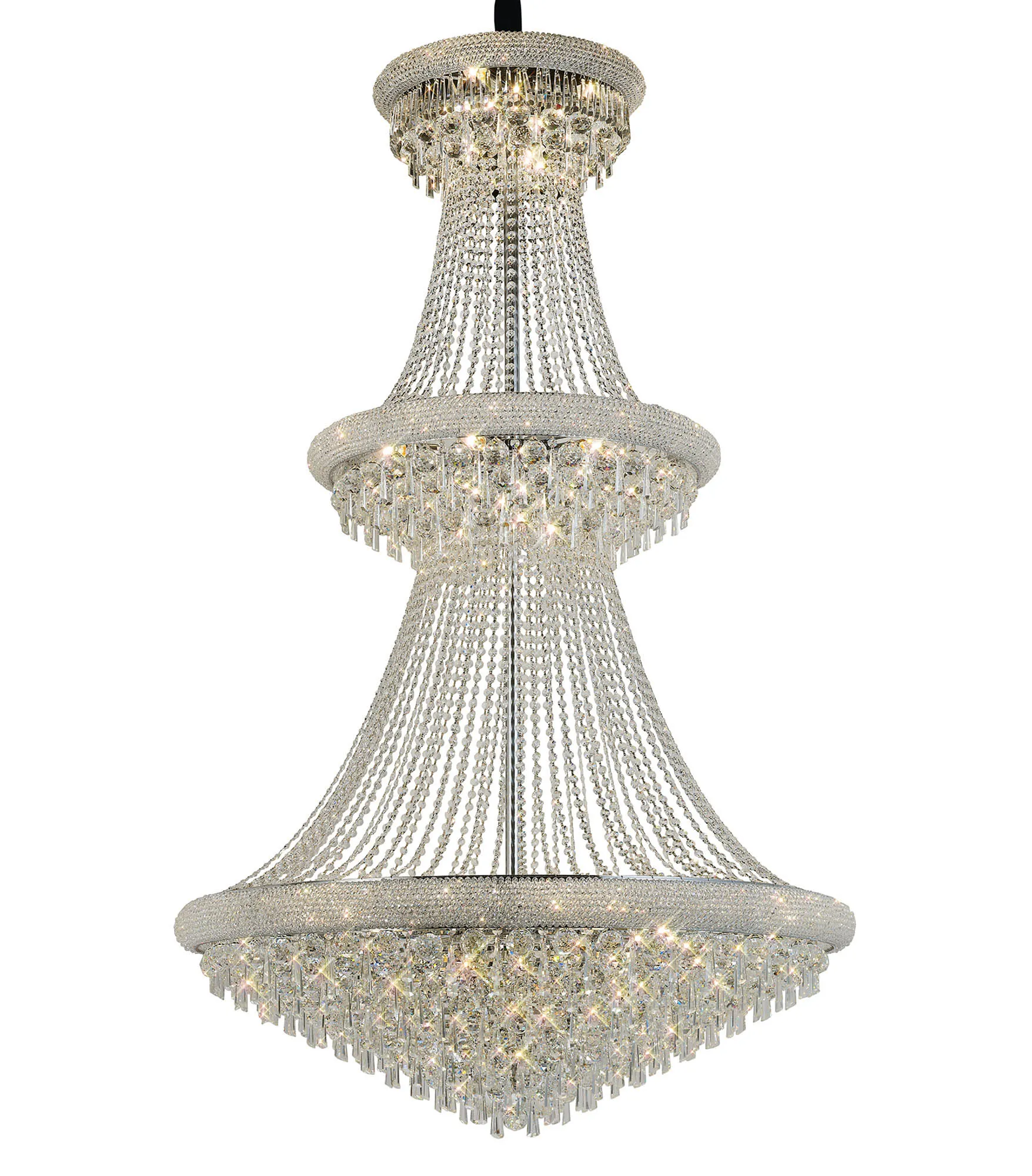 Alexandra Pendant 3 Tier 37 Light Gold/Polished Chrome - Image 7