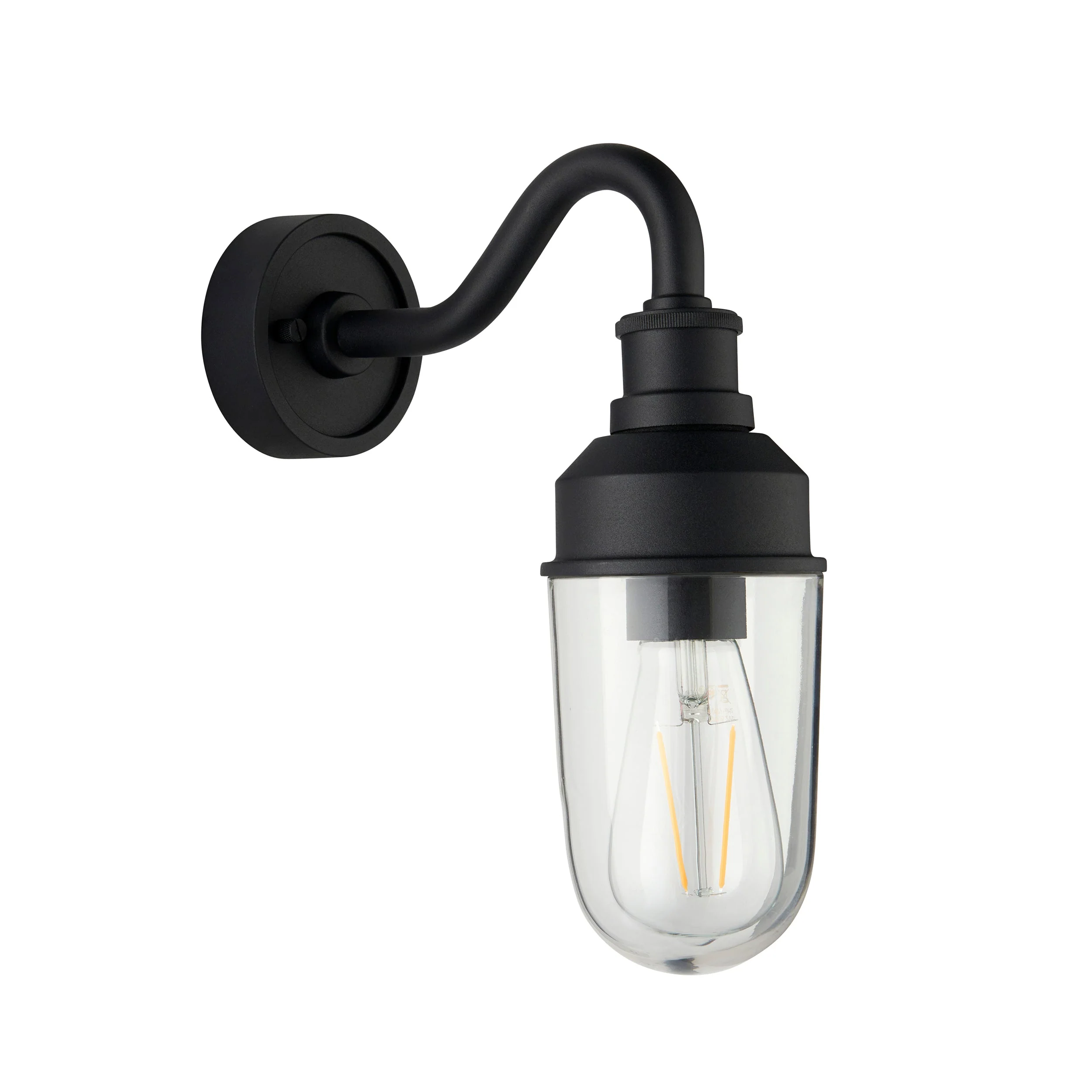 Franco Outdoor Wall Light - Matt Black / Brushed Gold