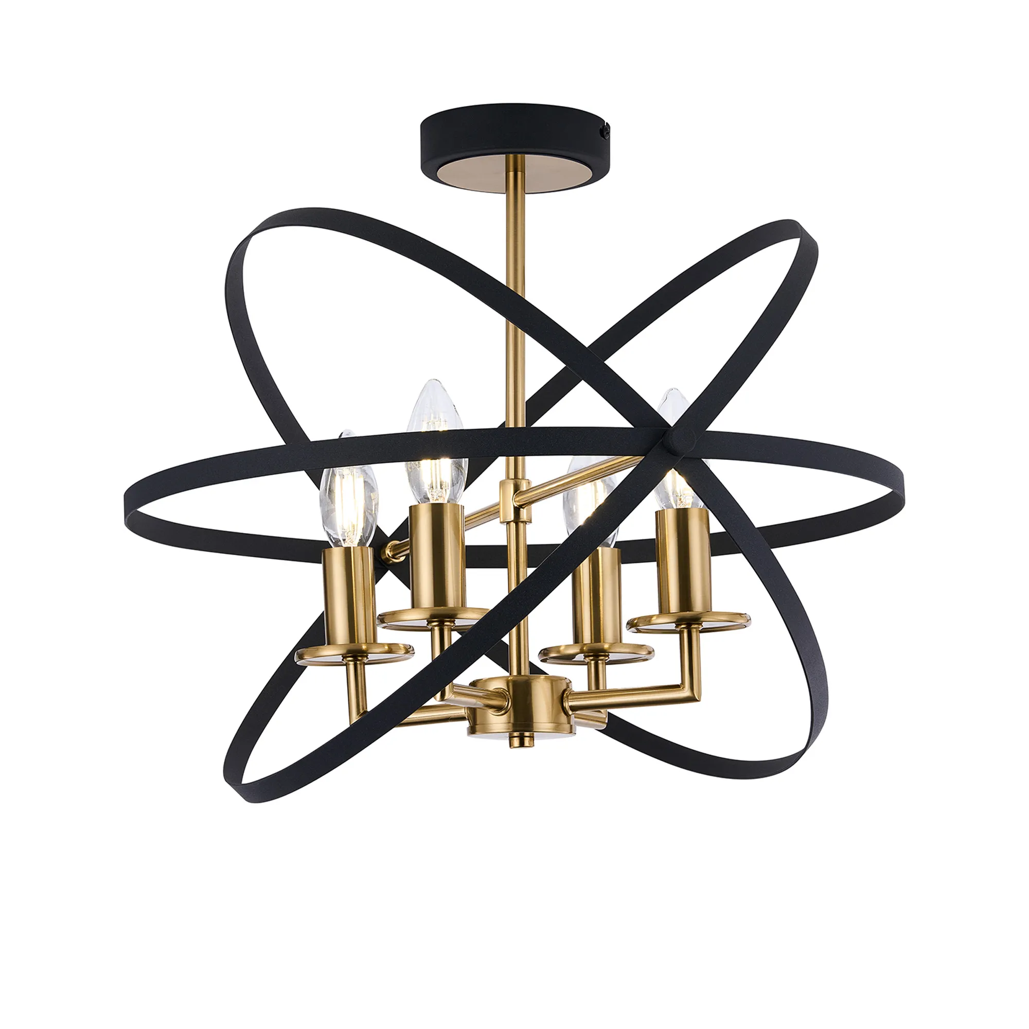 Alley 6cm Adjustable Rings Semi Flush - Gold/Black & Satin Nickel/Anthracite Finishes