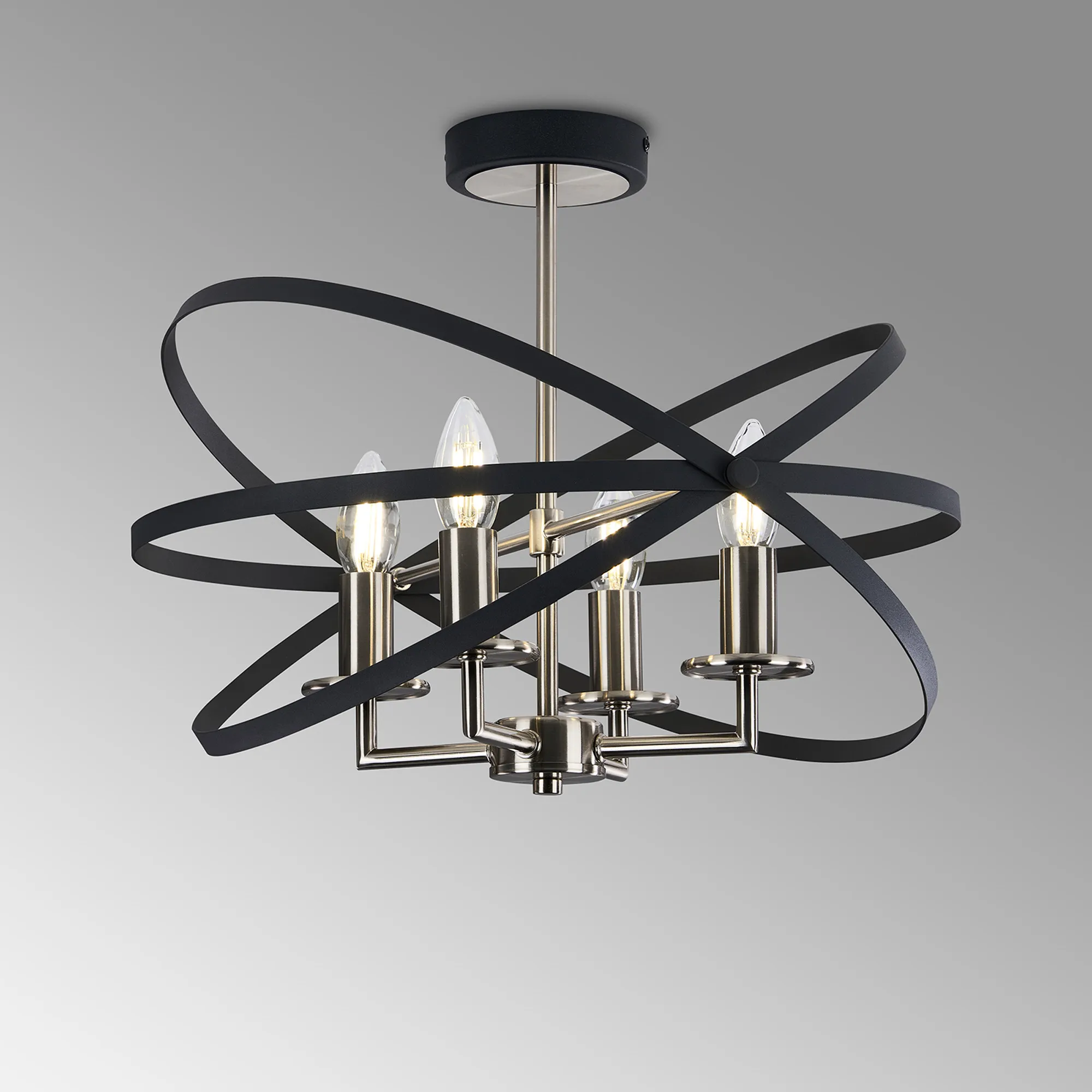 Alley 6cm Adjustable Rings Semi Flush - Gold/Black & Satin Nickel/Anthracite Finishes - Image 12