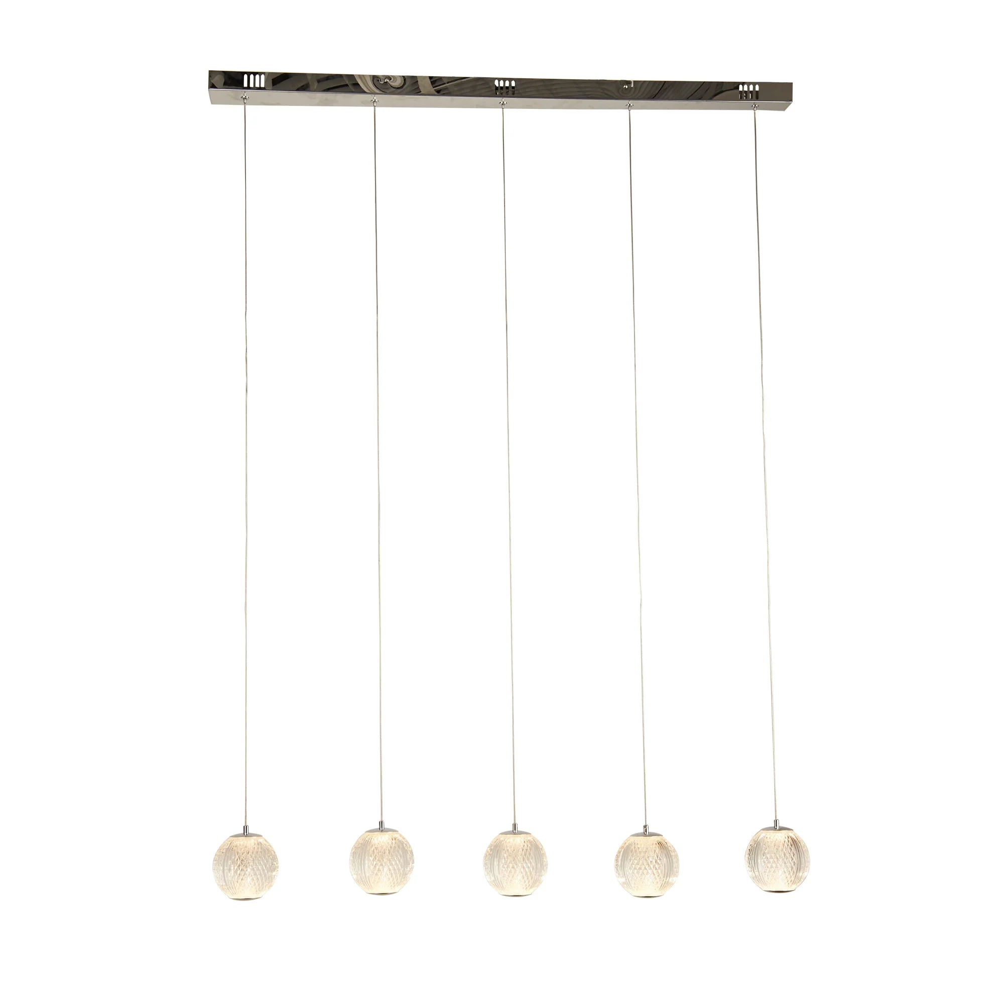 Allure  5-light Ceiling Bar Pendant - Chrome/ Satin Brass Finishes