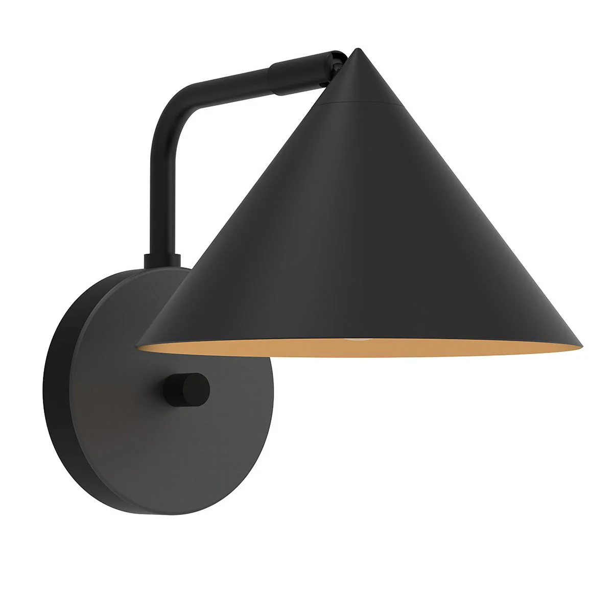 Alora Mood Remyck 1 lt Wall Light  - Brushed Gold/ Matte Black