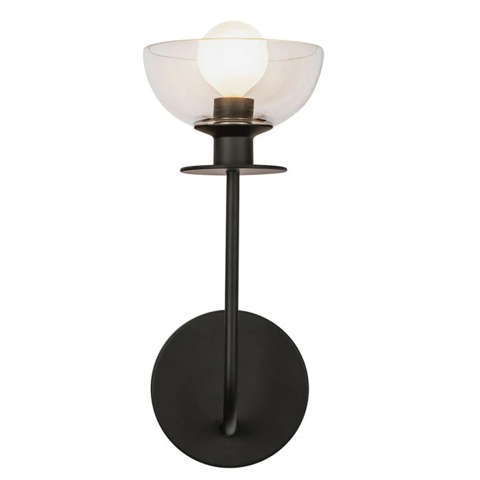 Alora Mood Sylvia 1 lt Wall Light, Matte Black - Promotional Offer
