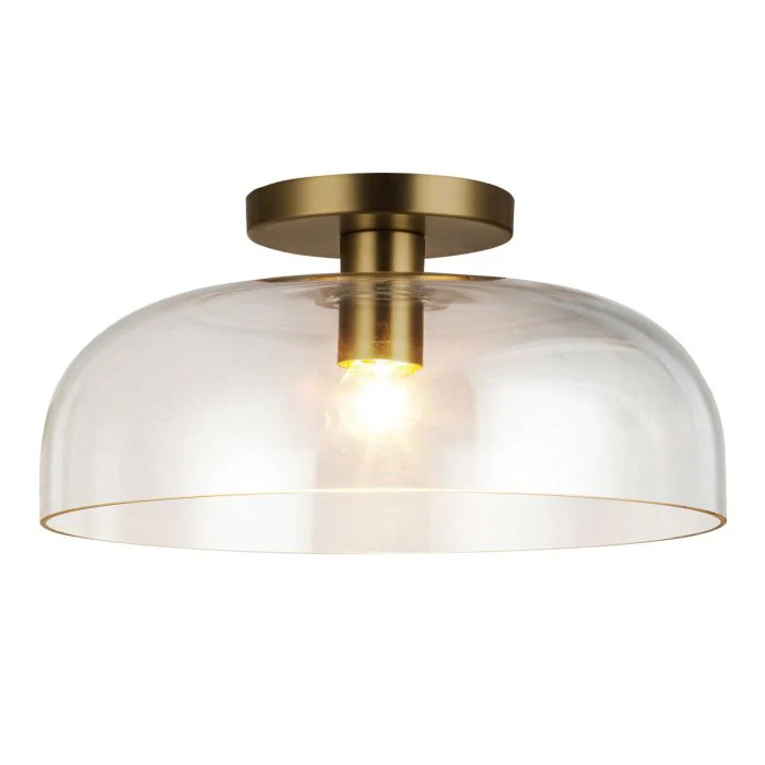 Alora Mood Sylvia 1lt Semi-Flush Light - Brushed Gold/ Matte Black