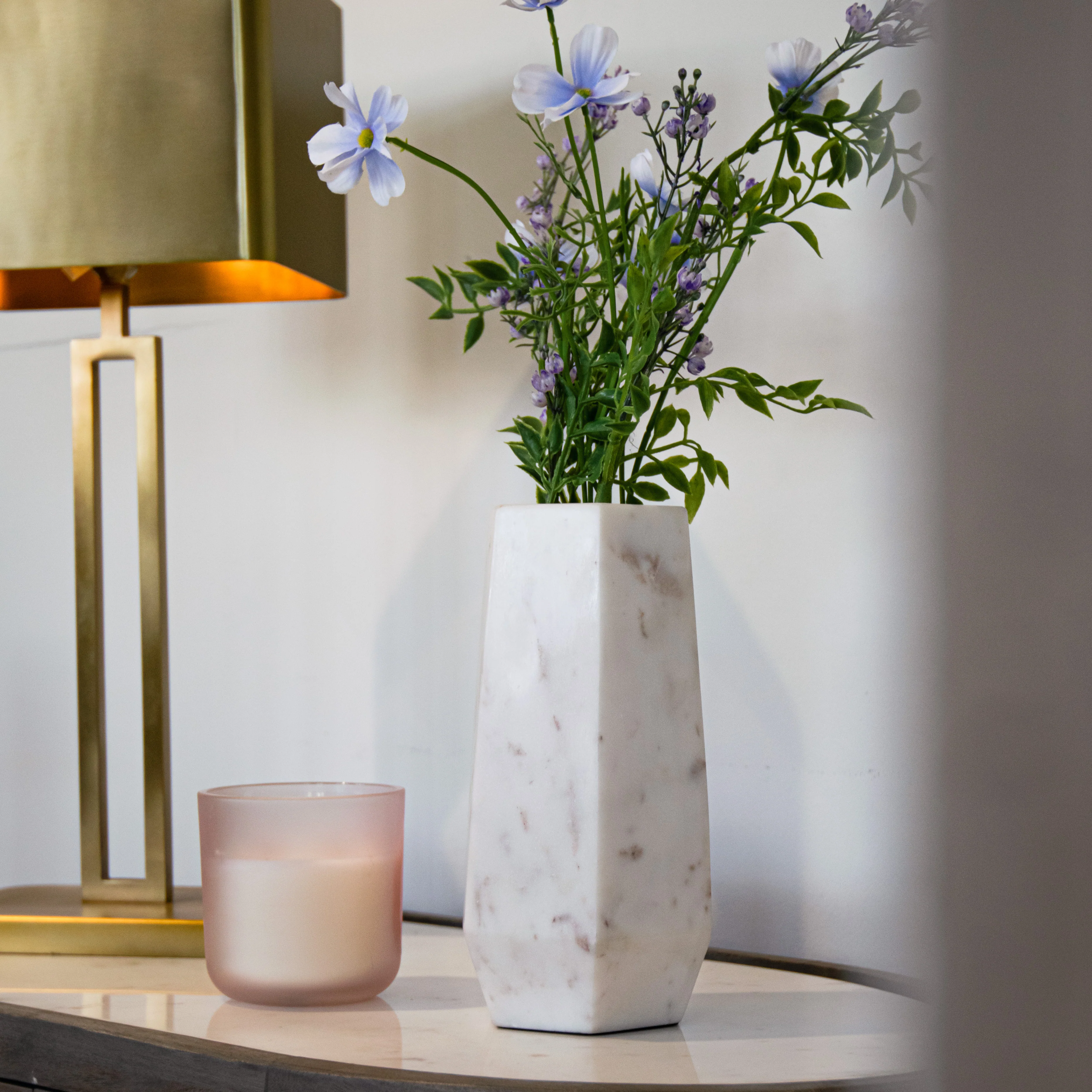 Alora White Marble Vase - Small/Large - Image 3