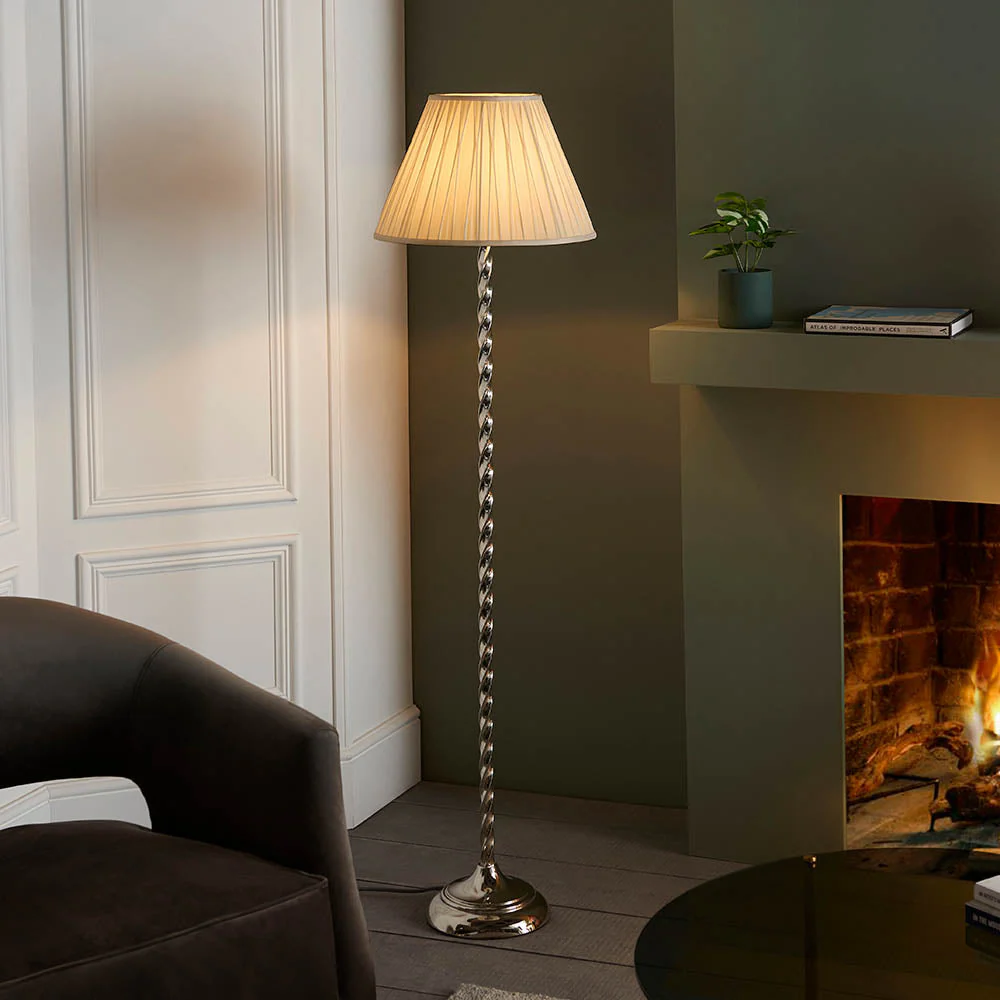 Altair & Chatsworth Floor Lamp  - Polished Nickel Finish E27 - Image 2
