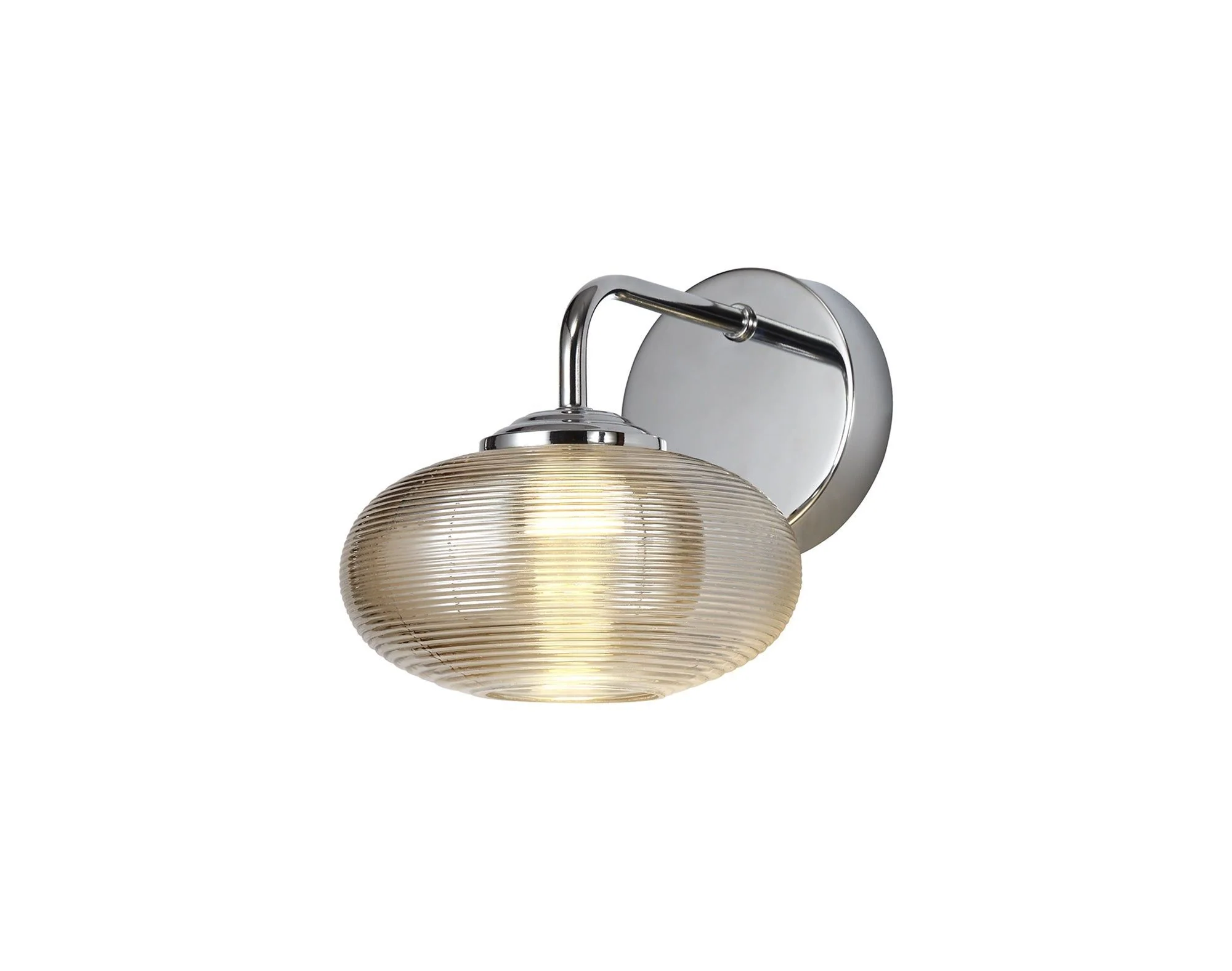 Rafina Wall Lamp Switched, 1 x 8W LED, 4000K, Champagne & Polished Chrome/Copper & Polished Chrome/Smoked & Polished Chrome, 3yrs Warranty IP20