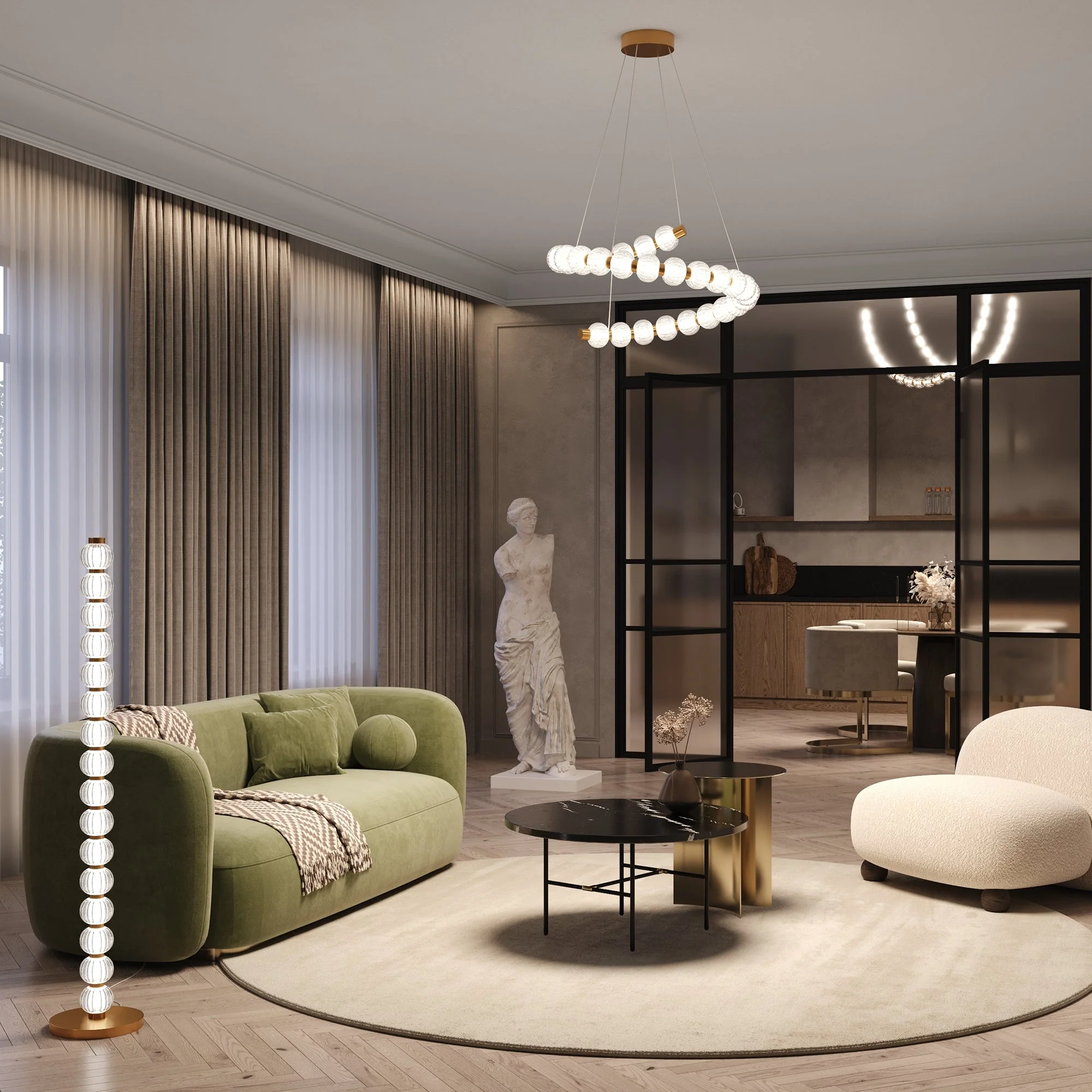 Amulet Floor lamp Integrated LED - Gold Finish - Promotional Offer - Image 4
