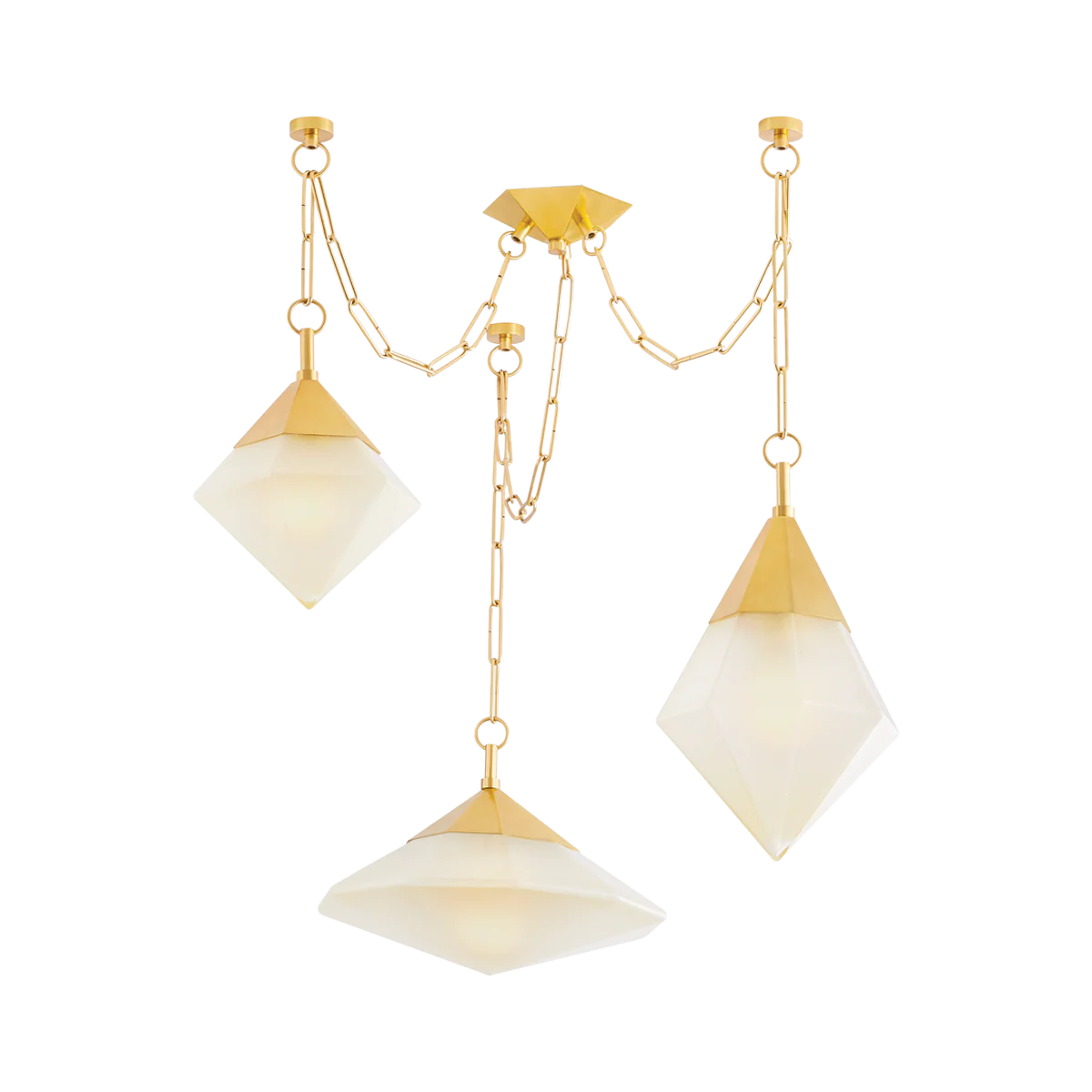 Angelique 3/5Lt Cluster - Vintage Brass