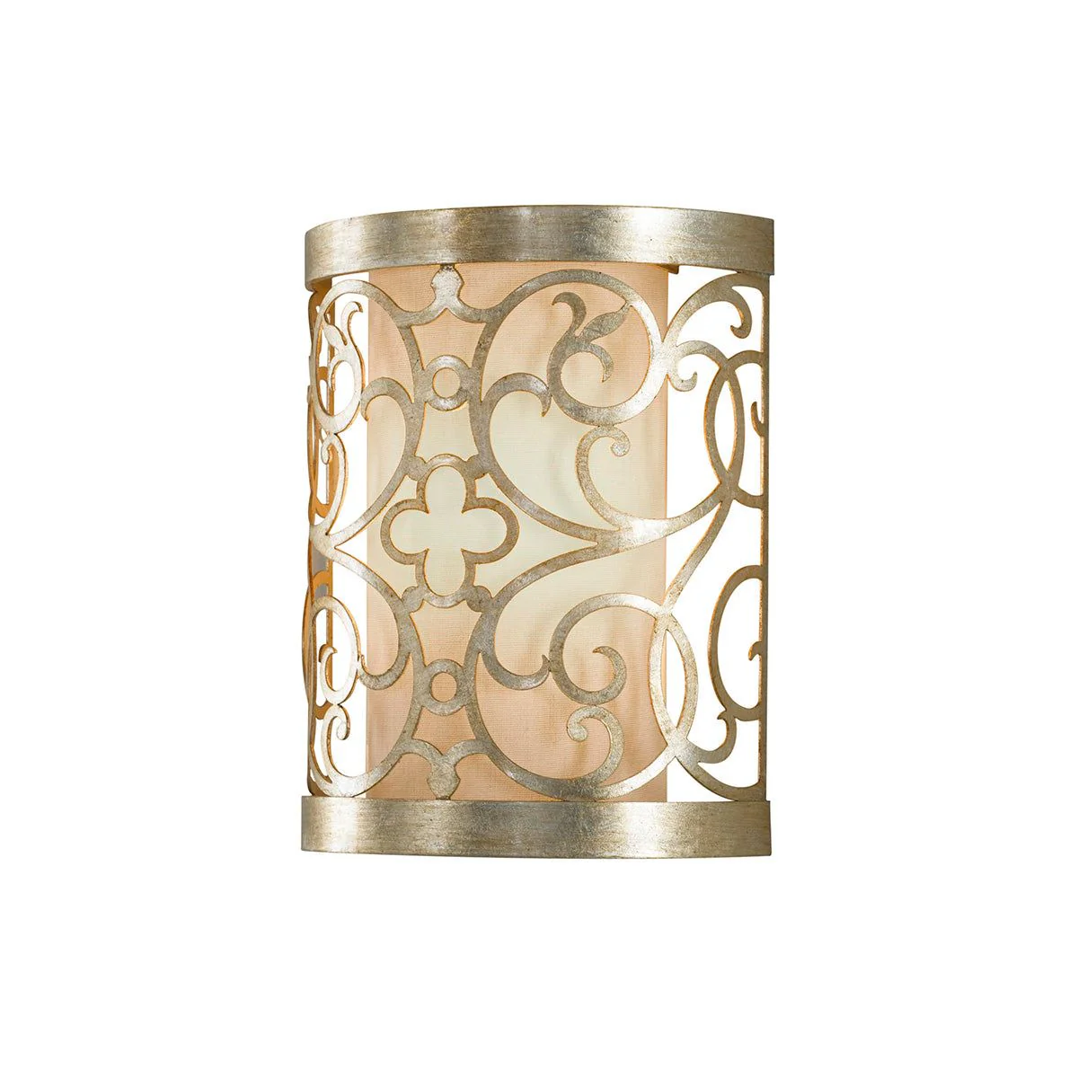 Arabesque 1Lt Wall Light - Silver Leaf Patina Finish