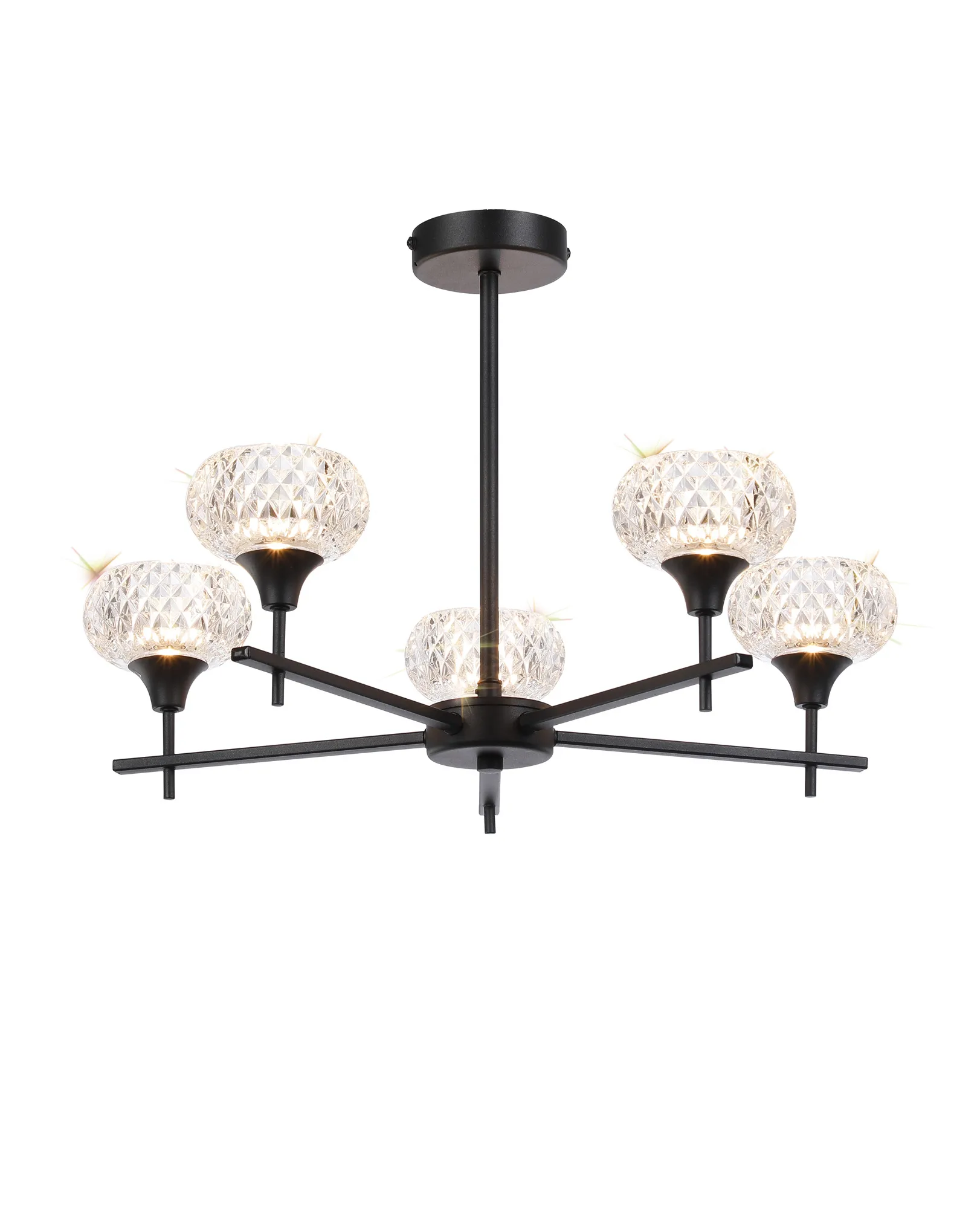 Aris 3/5lt Fixed Pendant- Polished Chrome/ Satin Black Finishes - Image 15
