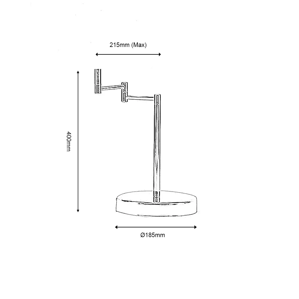 Armada Double Swing Arm Table Lamp- Satin Chrome  Finish - Image 2