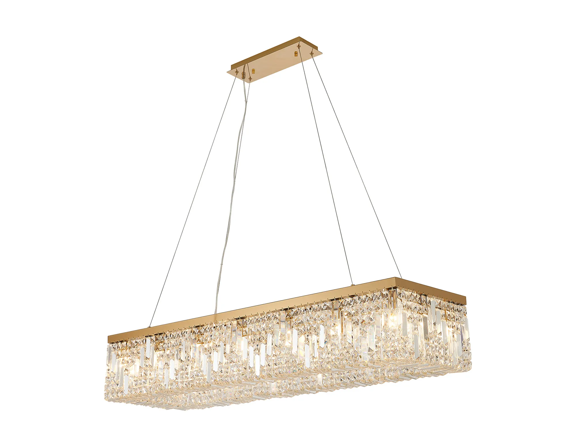 Ashby Rectangular Pendant Chandelier, 12/14 Light - Polished Chrome/ Gold Finishes - Image 25