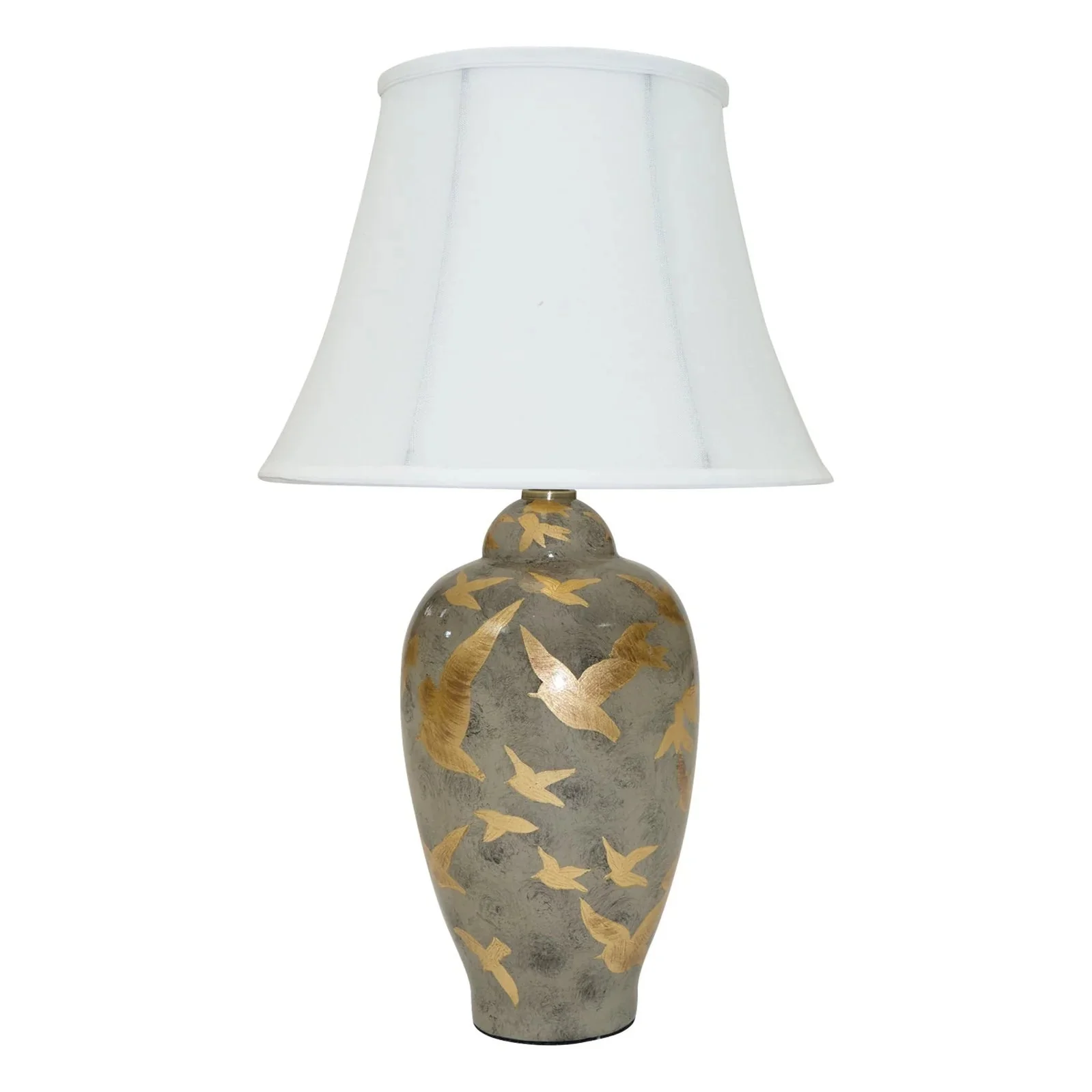 Ashford Small/Large Lamp -  Charcoal Grey & Bird Pattern Finish