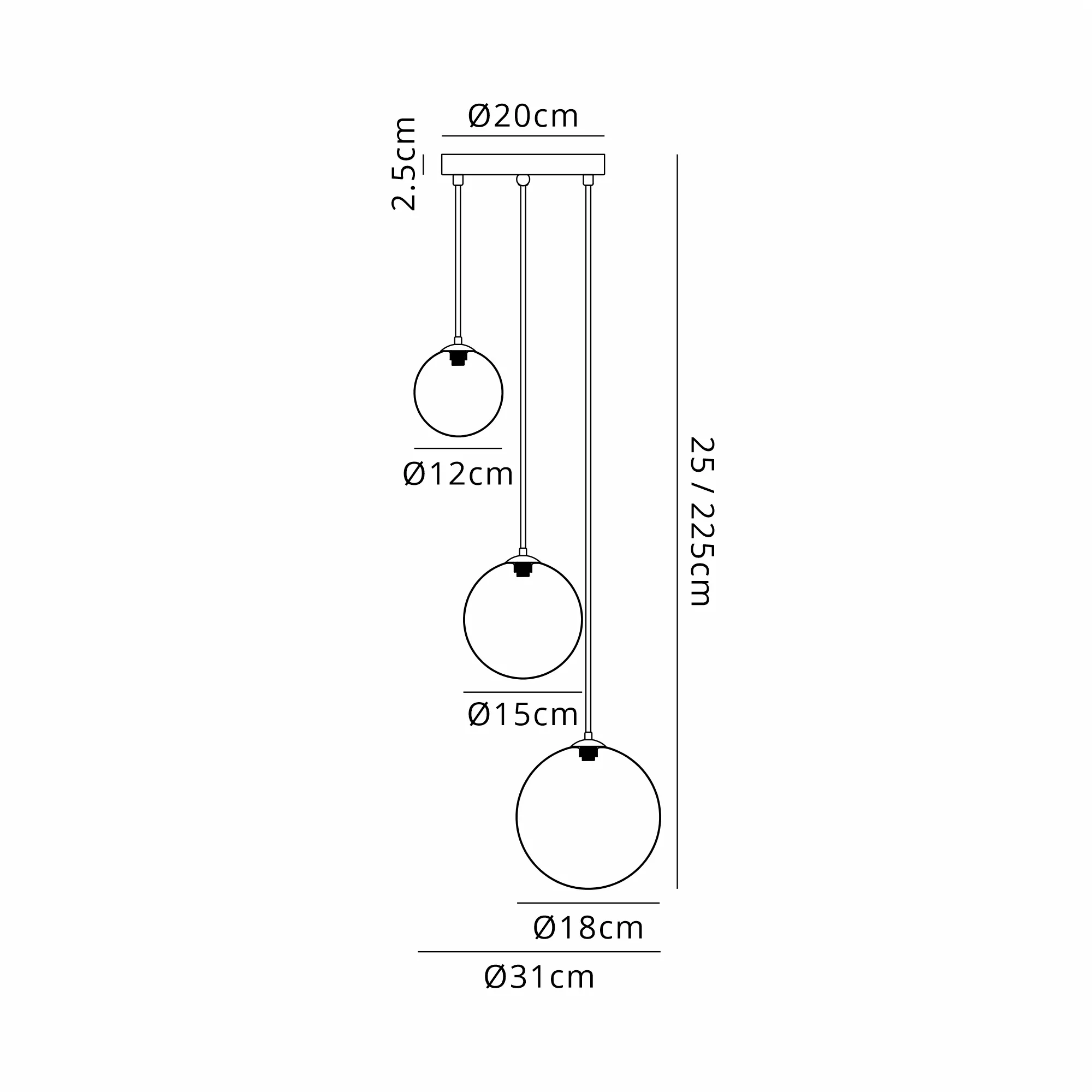 Seville 31cm Round Pendant, 3 x G9 - Image 146