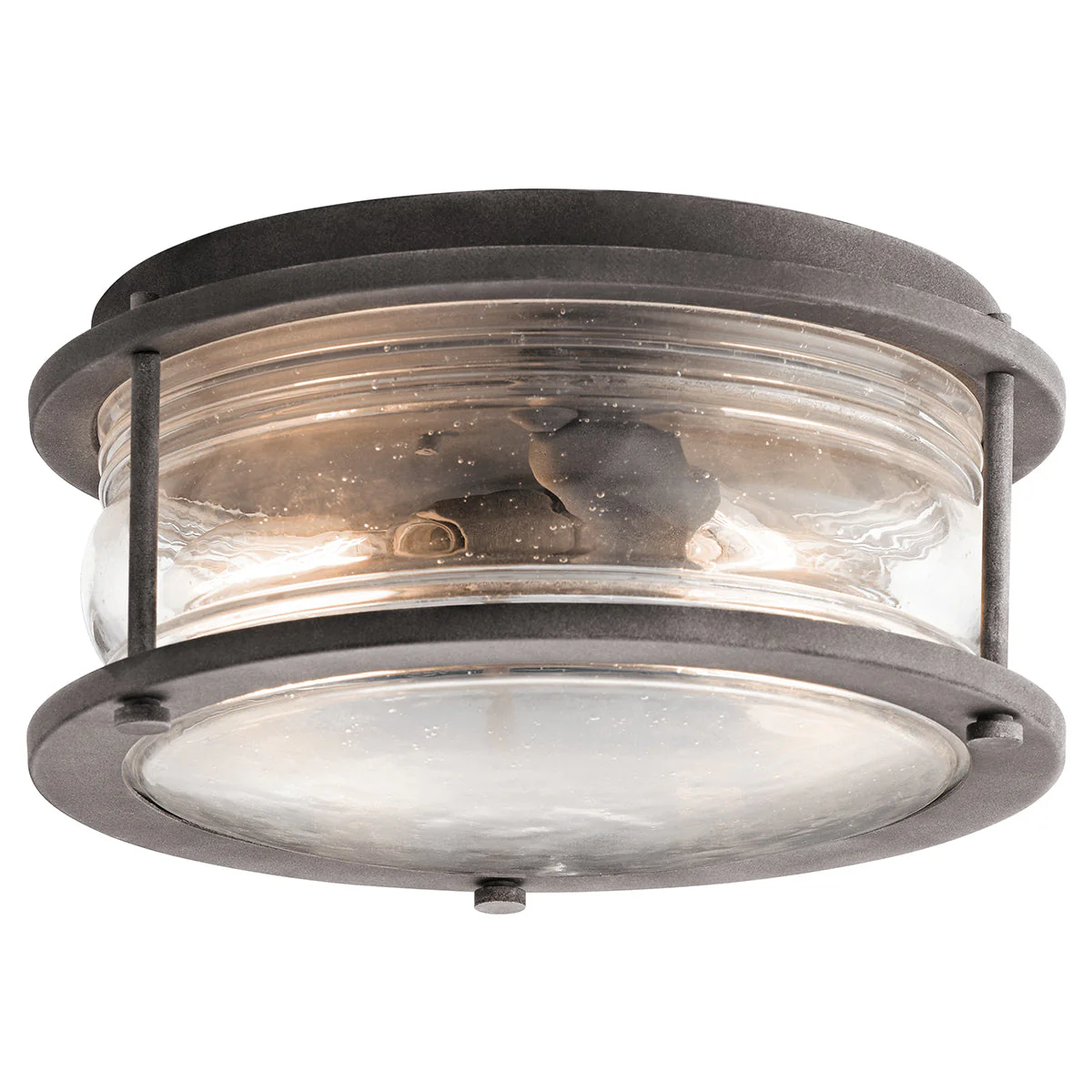Ashland Bay 2Lt Outdoor Flush Light – Weathered Zinc/Burnished Bronze Finish