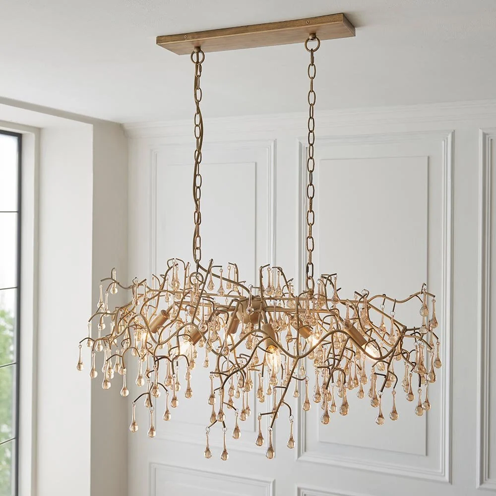 Athena 6L Kitchen Island Light -  Aged Gold & Champagne Finish - Image 4