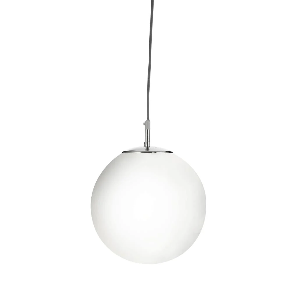 Atom Pendant Various Sizes - Satin Silver/ Satin  Brass & Opal Glass