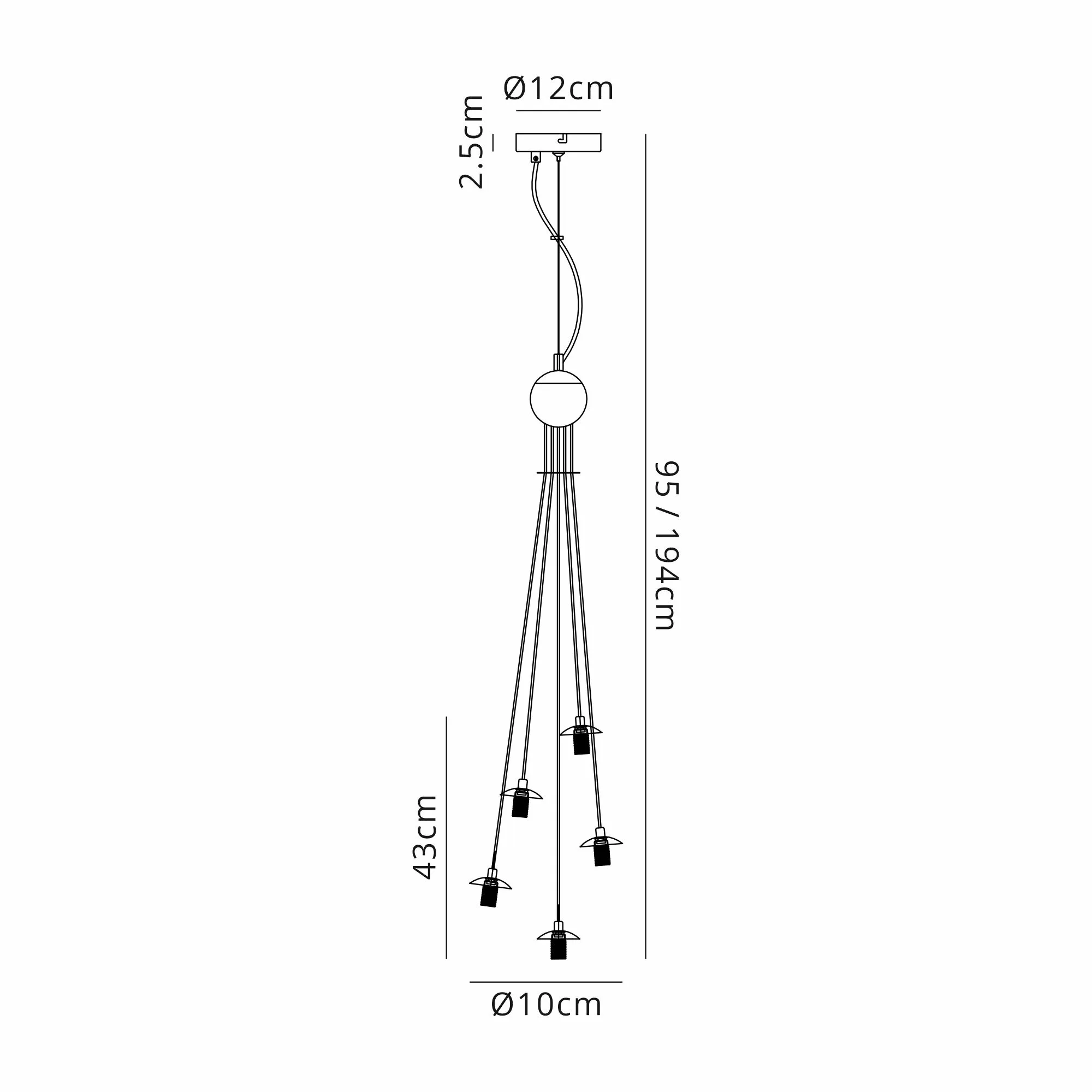 Seville 5 Light Cluster Pendant G9 - Image 11