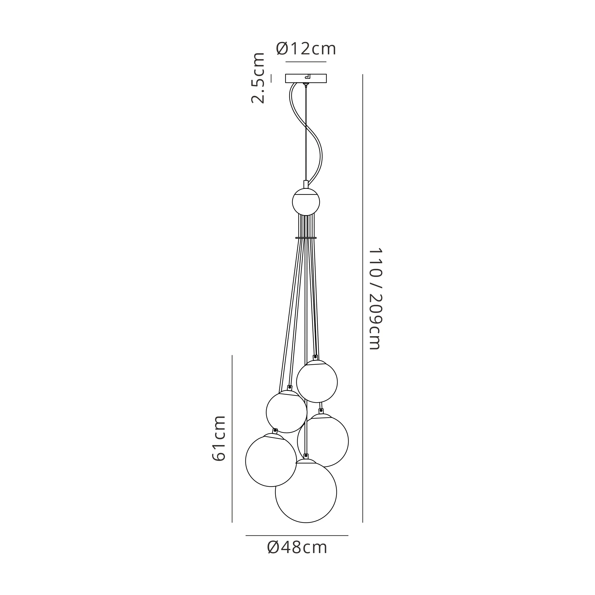 Seville 5 Light Cluster Pendant G9 - Image 113