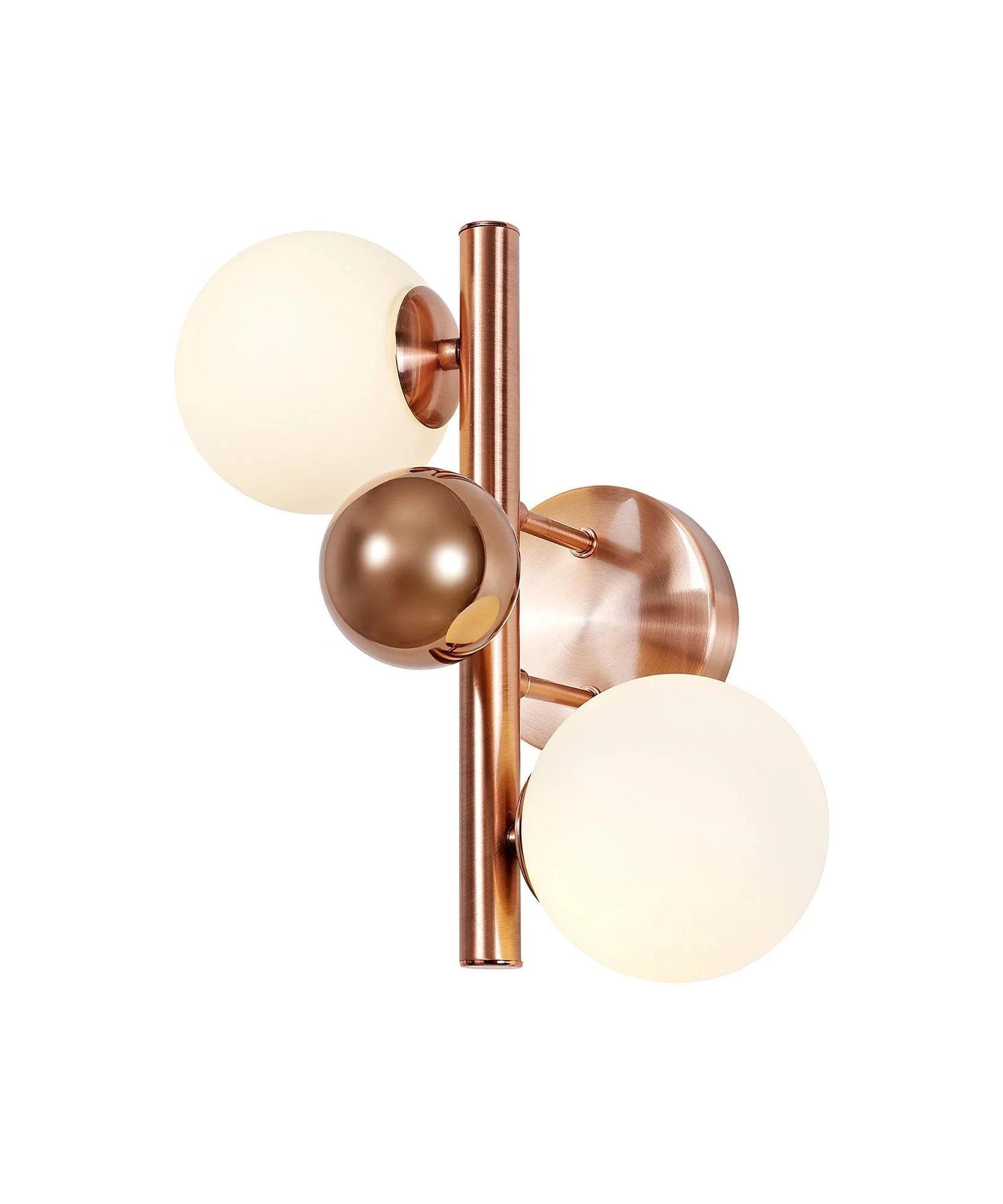 Seville Wall Light, 2Lt x G9, Copper & Opal/Polished Chrome & Iridescent/Polished Chrome & Black, Smoked Glass IP20