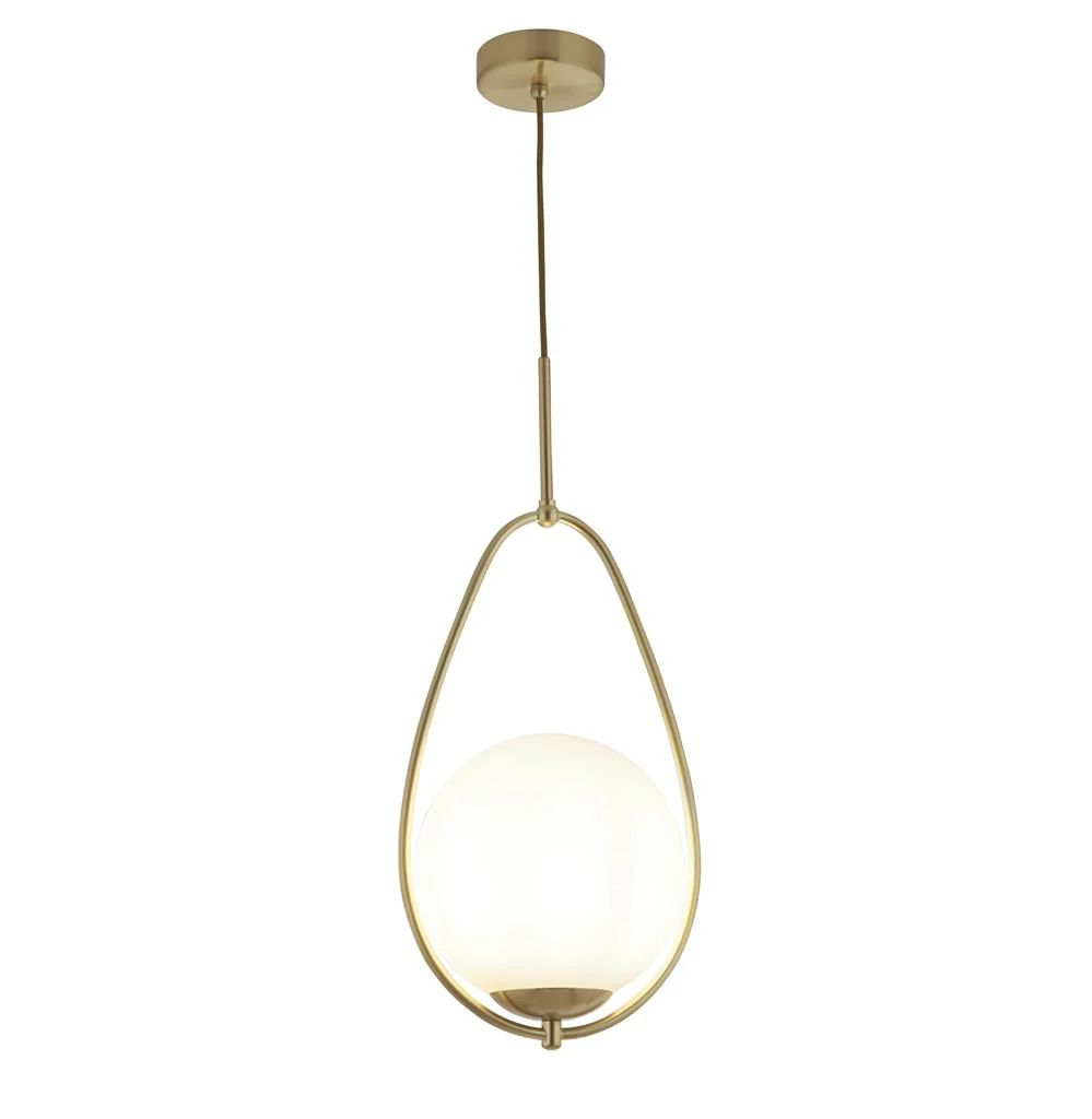 Avalon Pendant - Gold Metal & Opal Glass