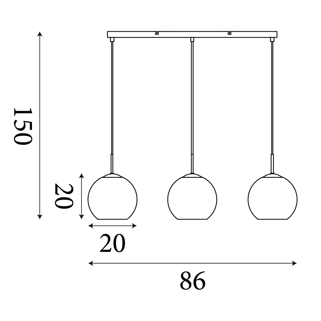 Balls 3Lt Bar Pendant- Various Finishes - Image 13