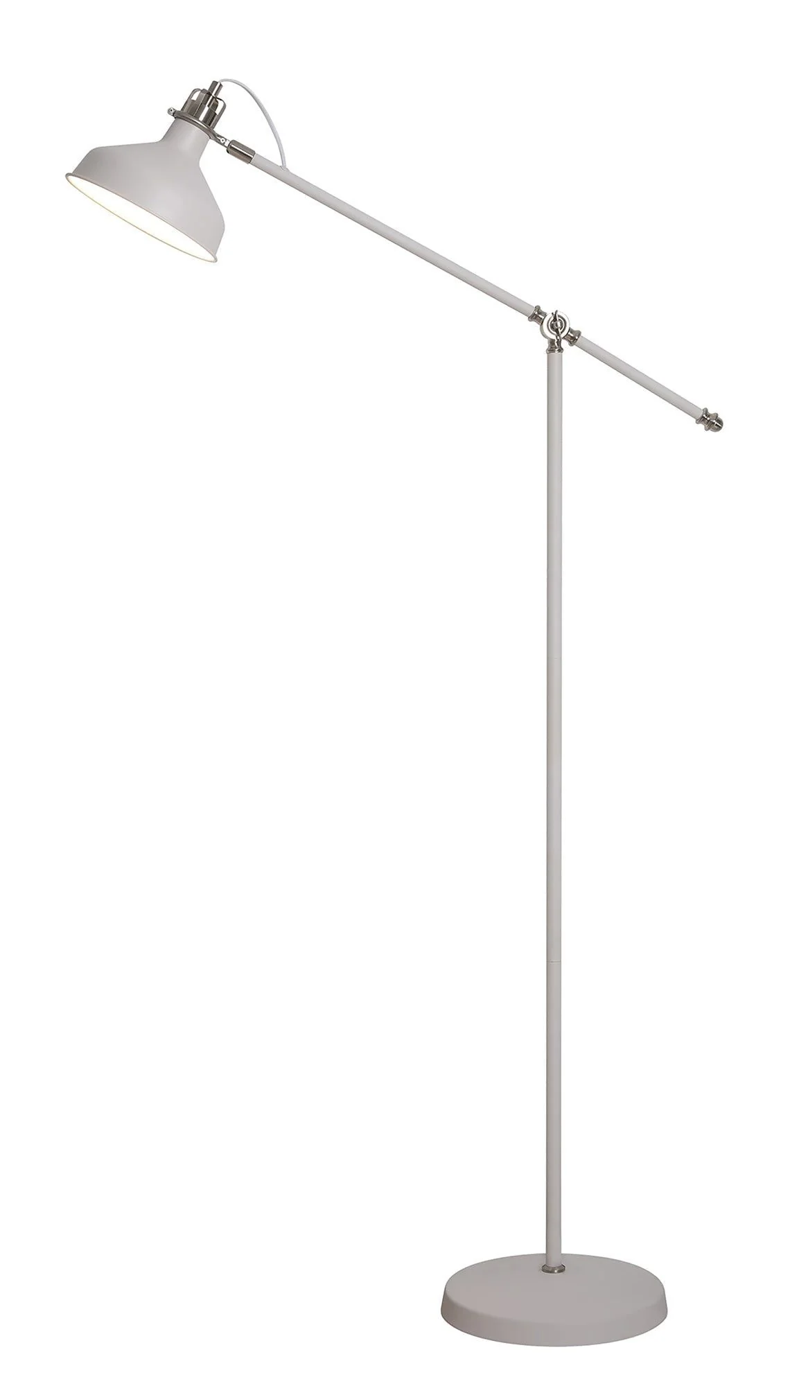 Jetson Adjustable Floor Lamp, 1 x E27, Sand Grey/Copper/White - Image 2