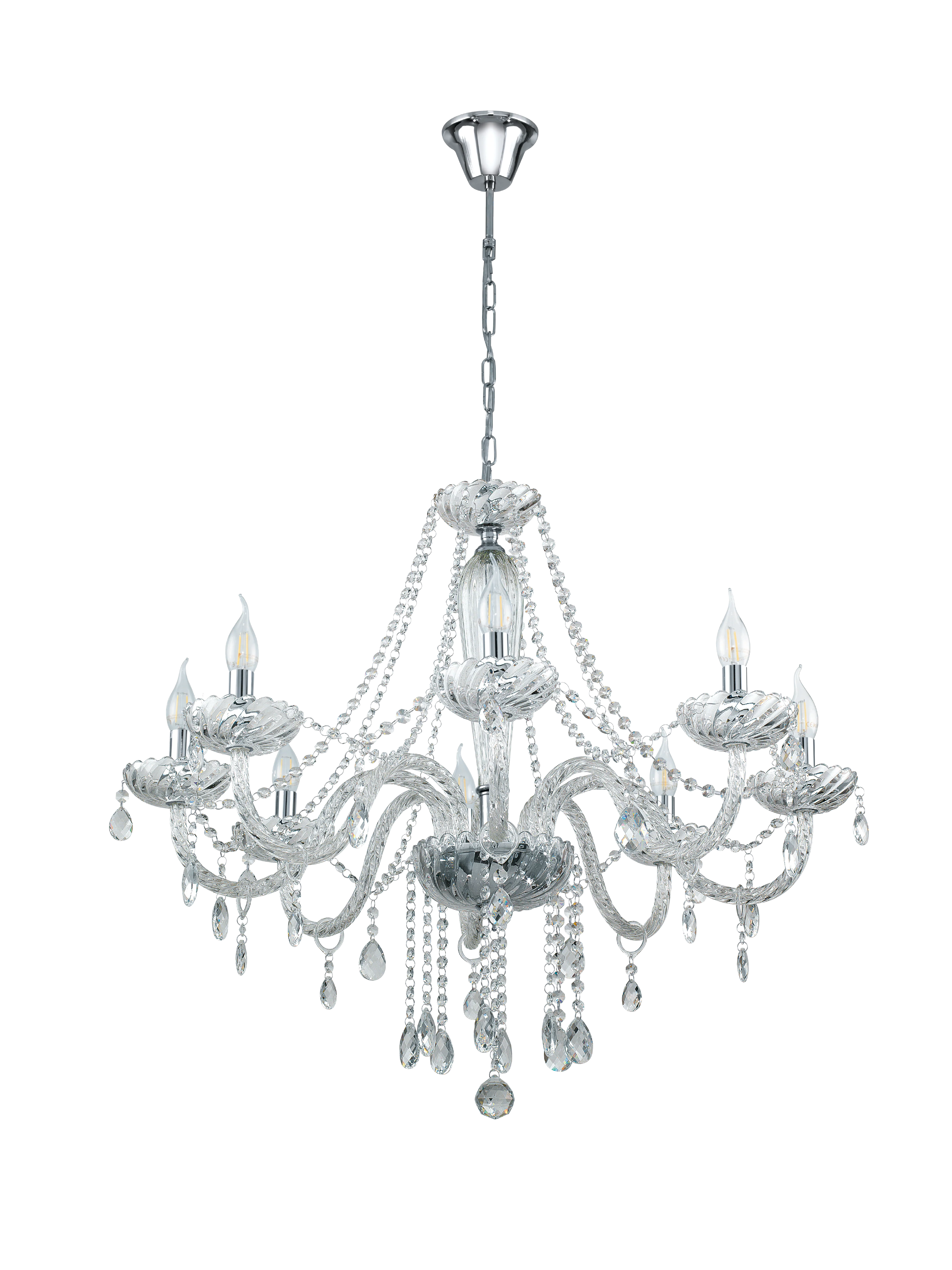 Basilano Pendant Light - Chrome/Glass - Promotional Offer