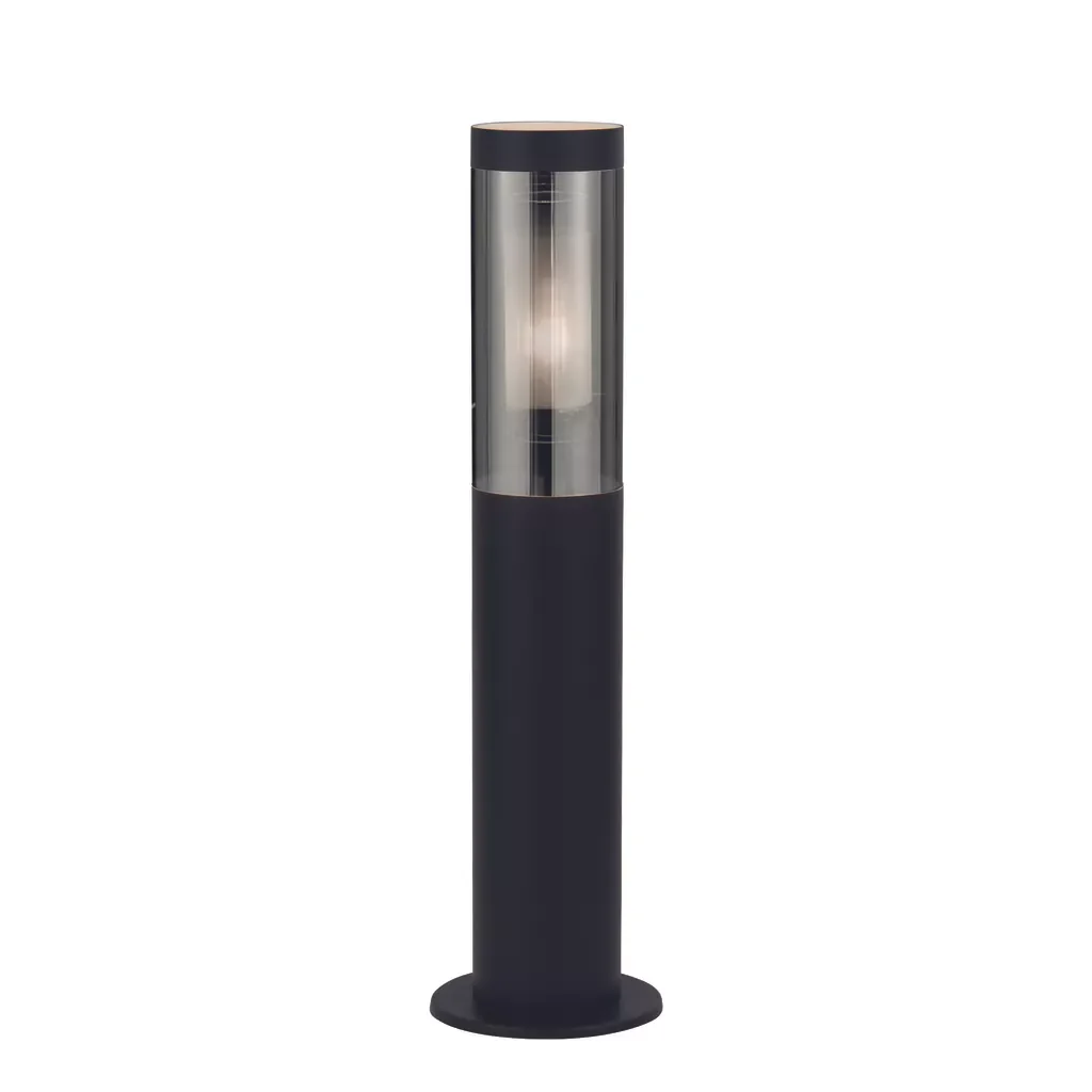 Batton Outdoor Post - Black Metal & Smoked Polycarbonate