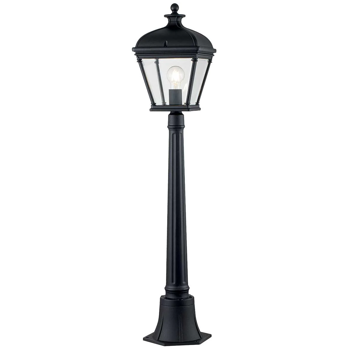 Bayview 1 Light Medium/Large Pillar Lantern - Black IP44 E27