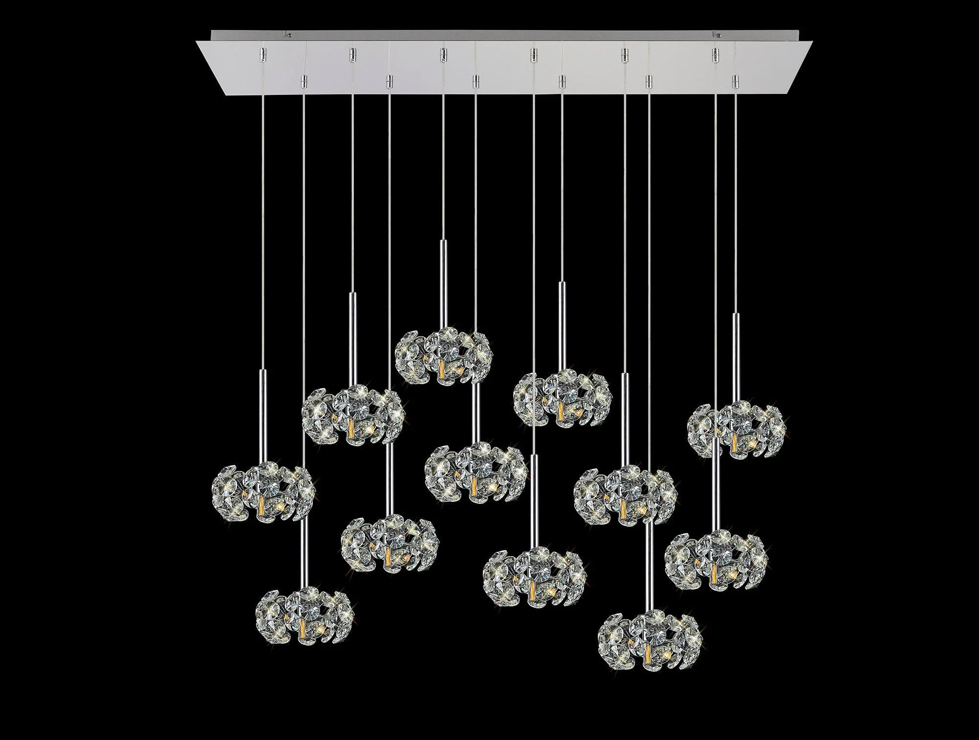 Bellagio 12 Light G9 2m Linear Pendant With Polished Chrome And Crystal Shade - Image 2