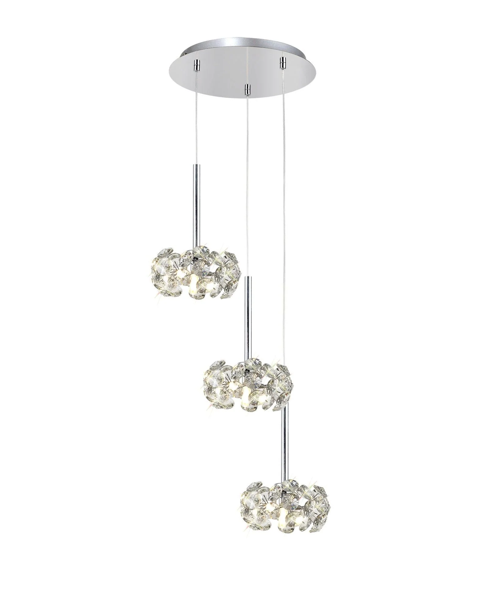 Bellagio 3/6/13Lt G9 Linear Pendant With Polished Chrome And Crystal Shade