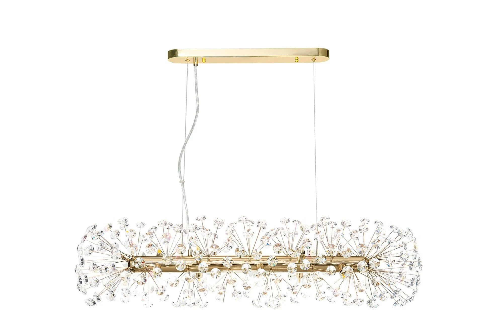 Bellagio Oblong Linear Pendant 10/14 Light G9 French Gold/Crystal, Chrome/Crystal