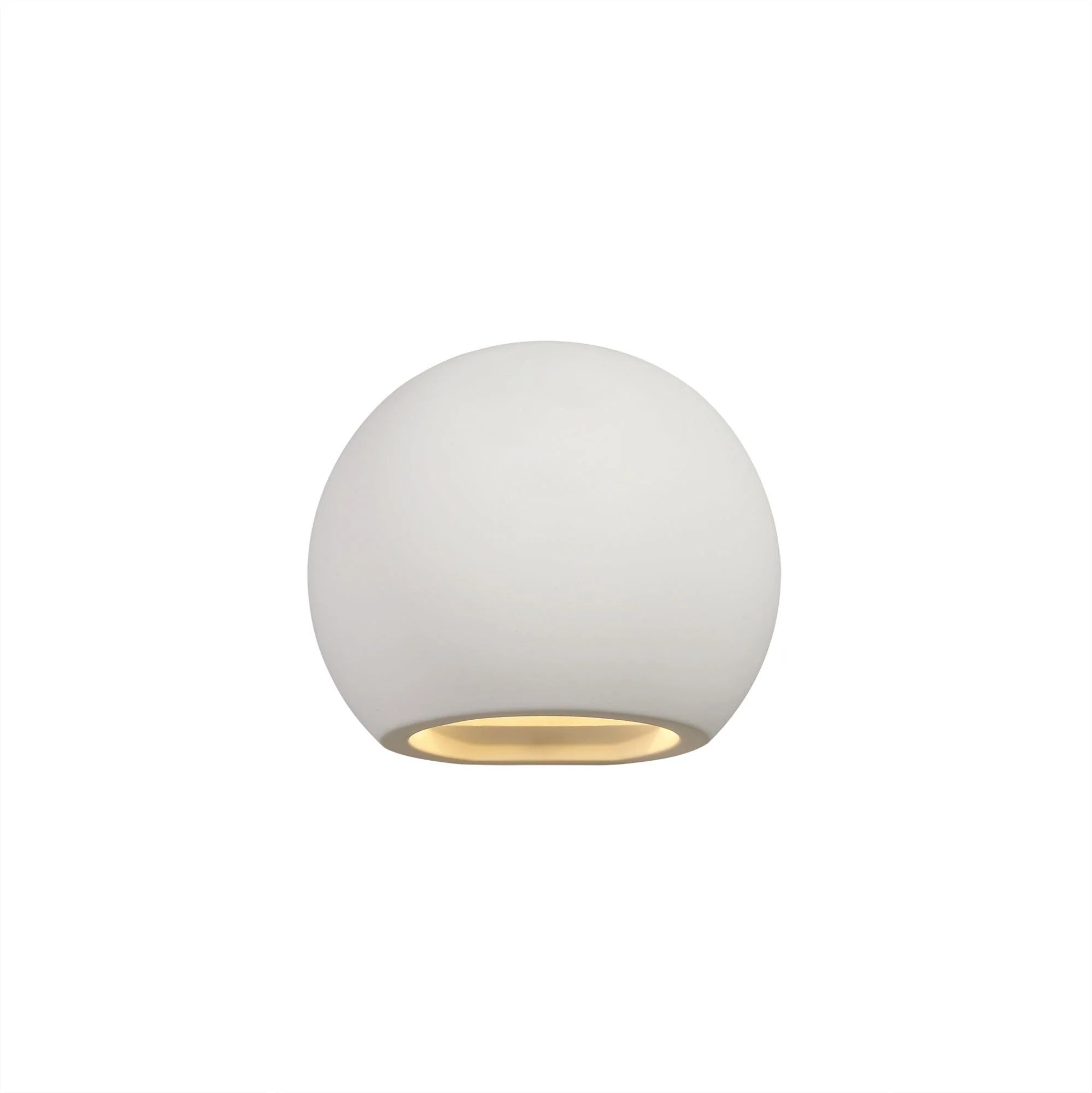 Bello Round Ball Up & Down Wall Lamp, 1 x G9, White Paintable Gypsum