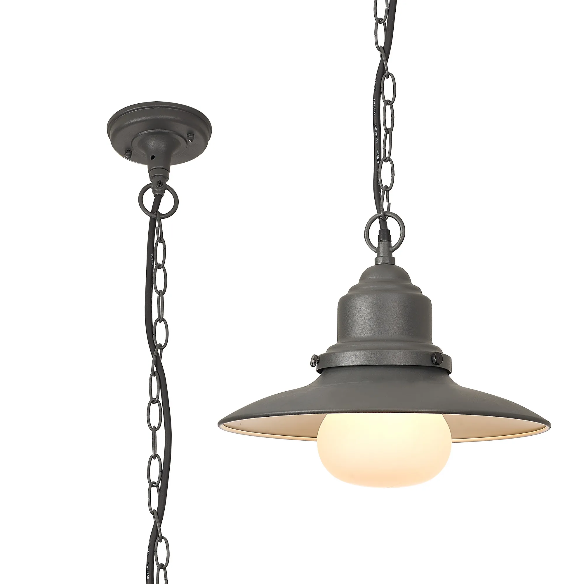 Martell 32cm Pendant E27, IP44 2yrs Warranty- Black/ Dark Grey Finishes - Image 8