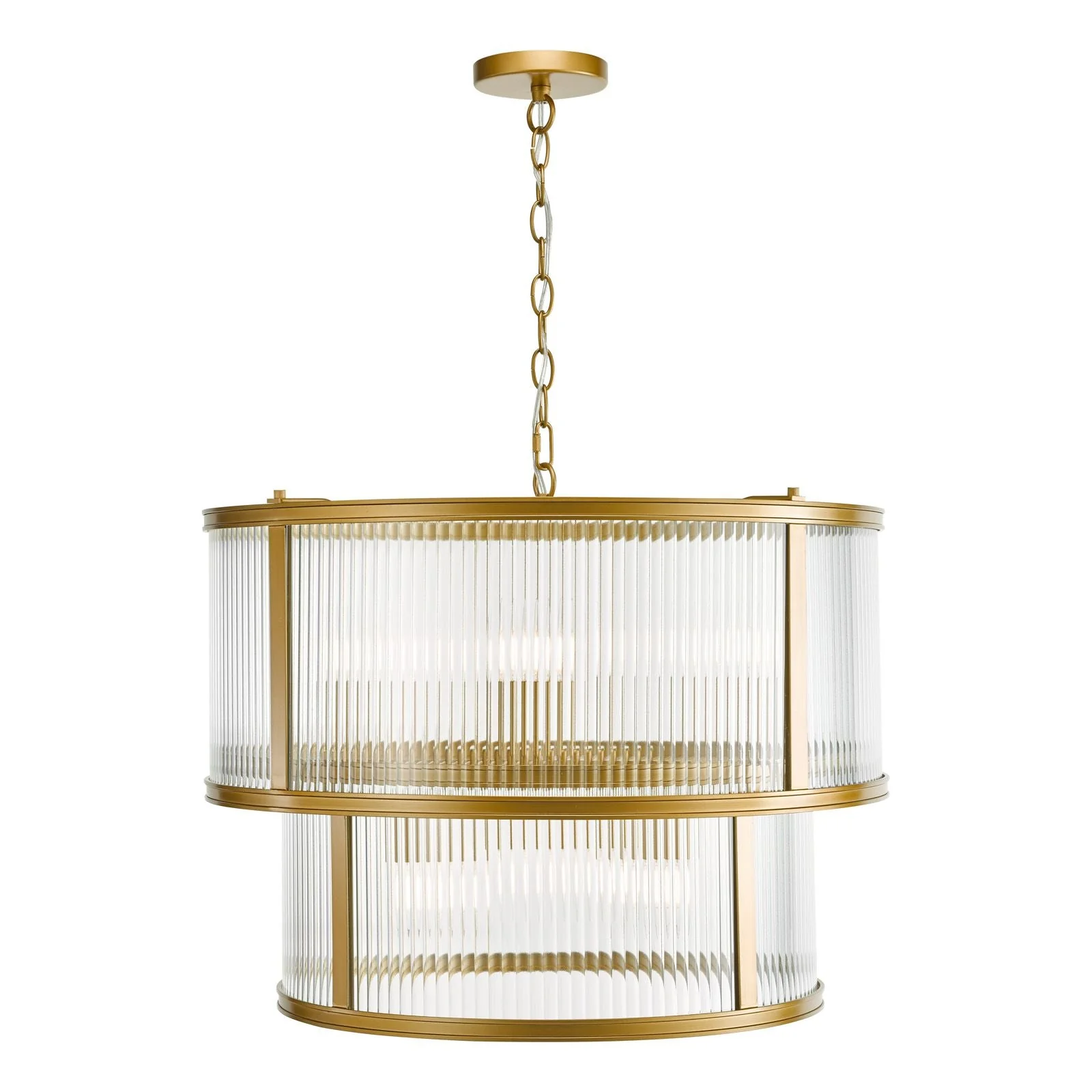 Bianka 6 Light Pendant Bronze/Matt Black and Ribbed Glass