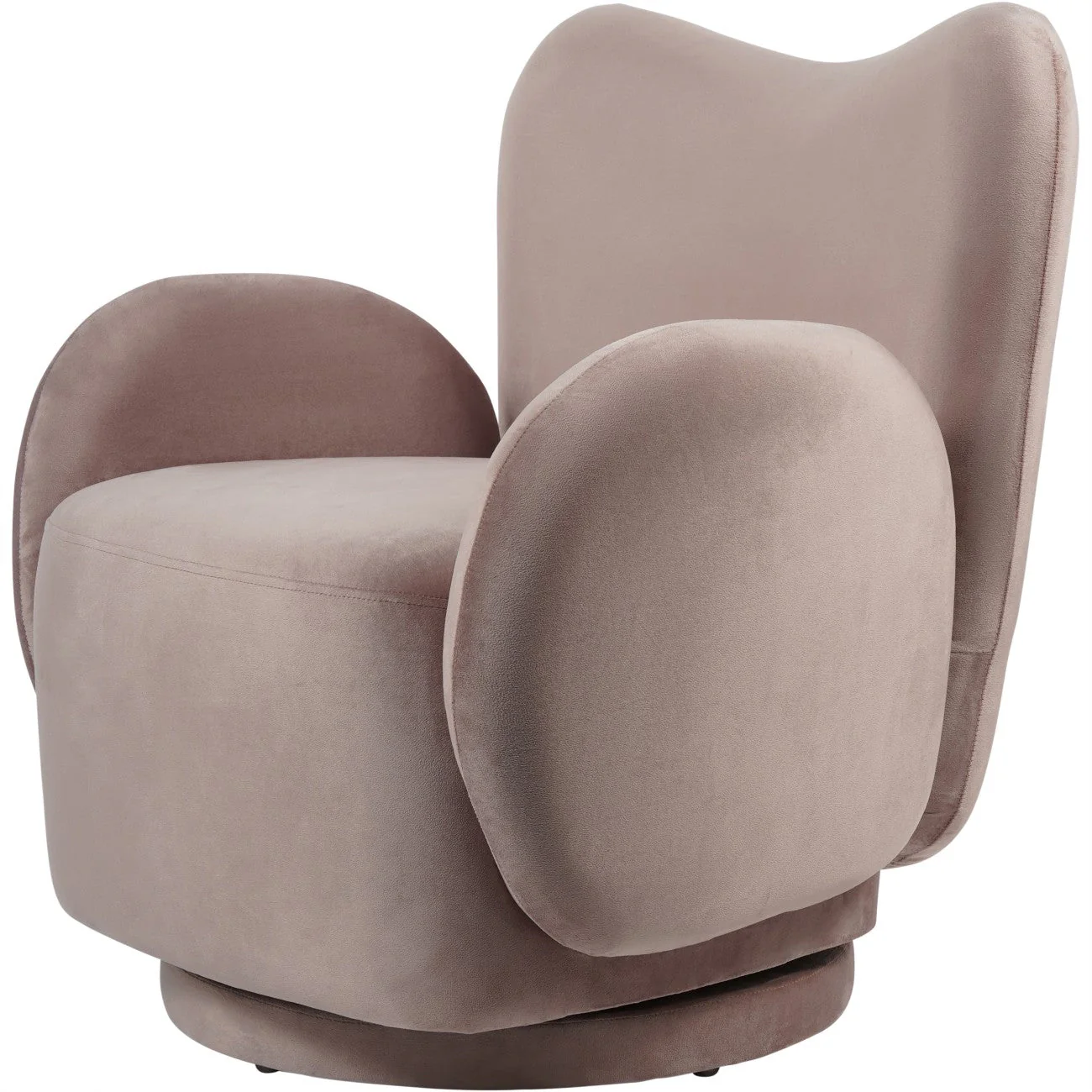 Bingham Upholstered Swivel Chair Velvet Green/ Caramel/ Pink - Image 13