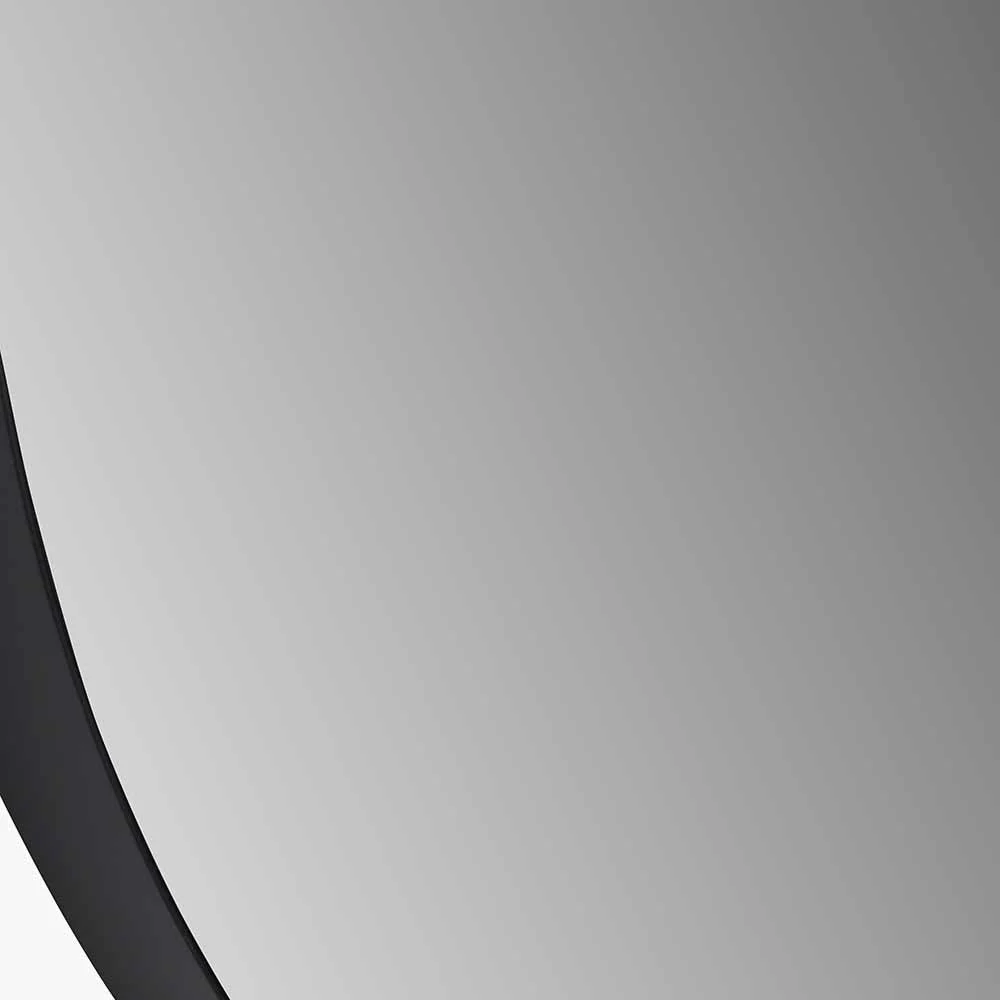 Black Metal Slim Frame Round Wall Mirror - Various Sizes - Image 3