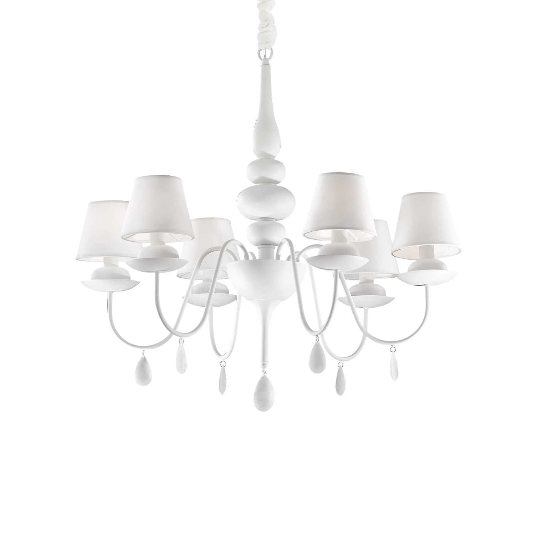 Blanche 6/8 Centre Celling Light - White/Black Finish