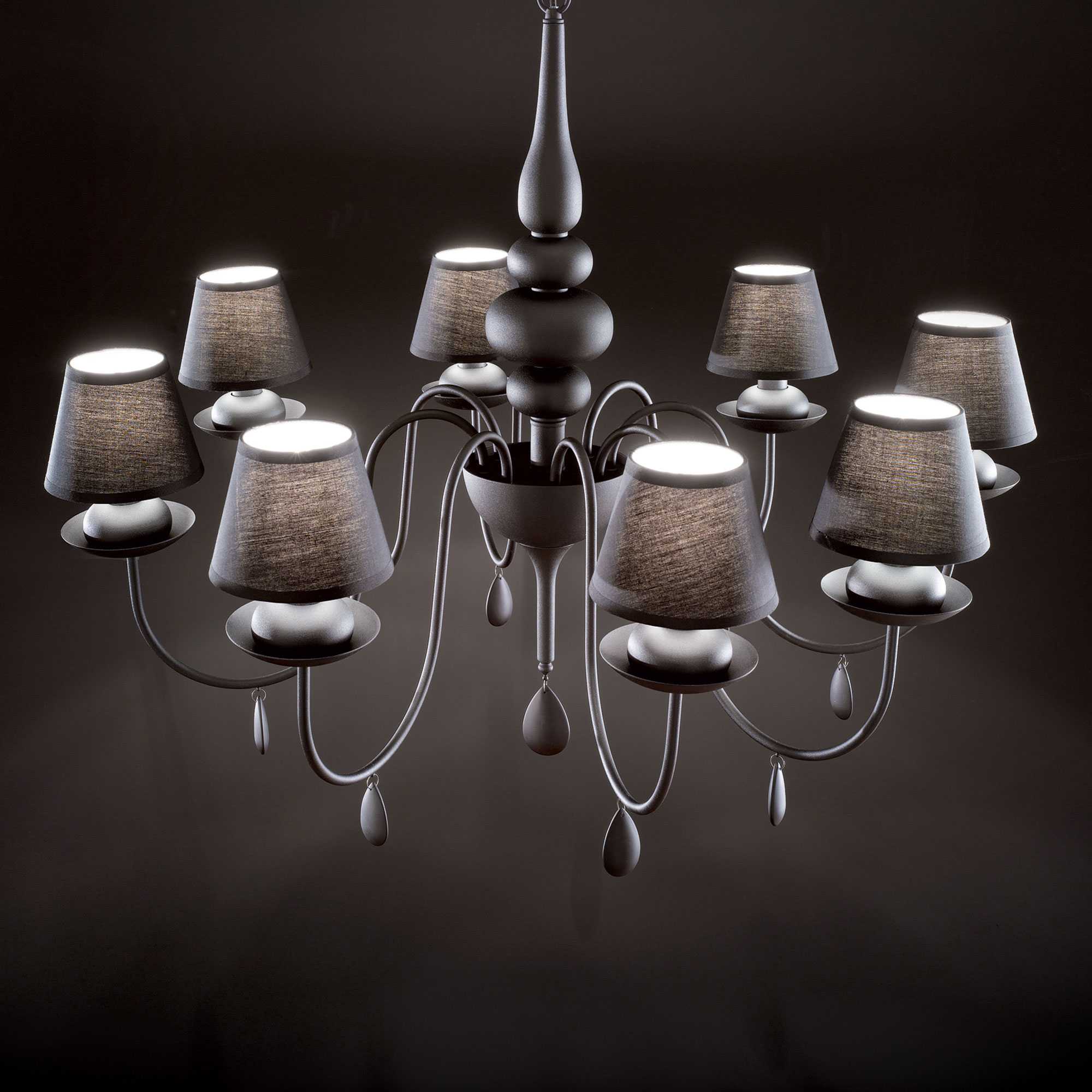 Blanche 6/8 Centre Celling Light - White/Black Finish - Image 5
