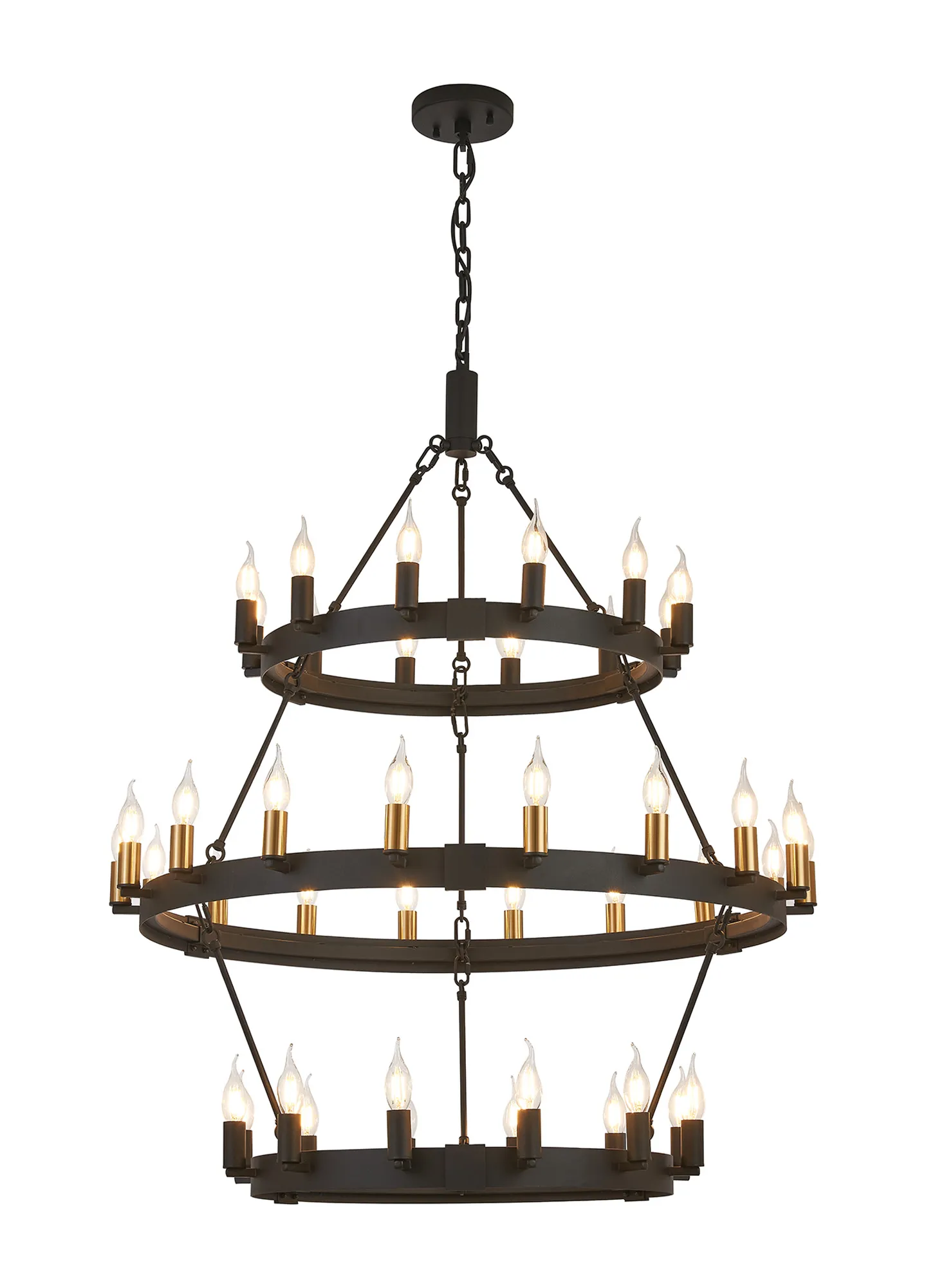 Blare 3 Tier 42/54 Light Chandelier- Various Finishes - Image 3