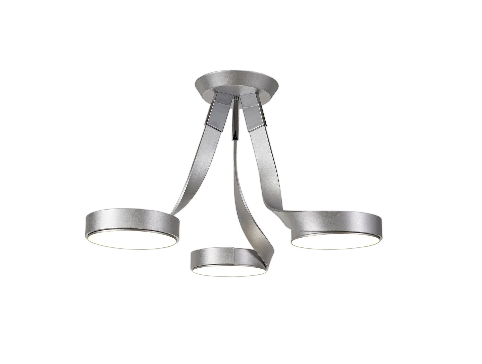 Blush 3 LED Semi-Flush Ceiling Light - Silver & Polished Chrome
